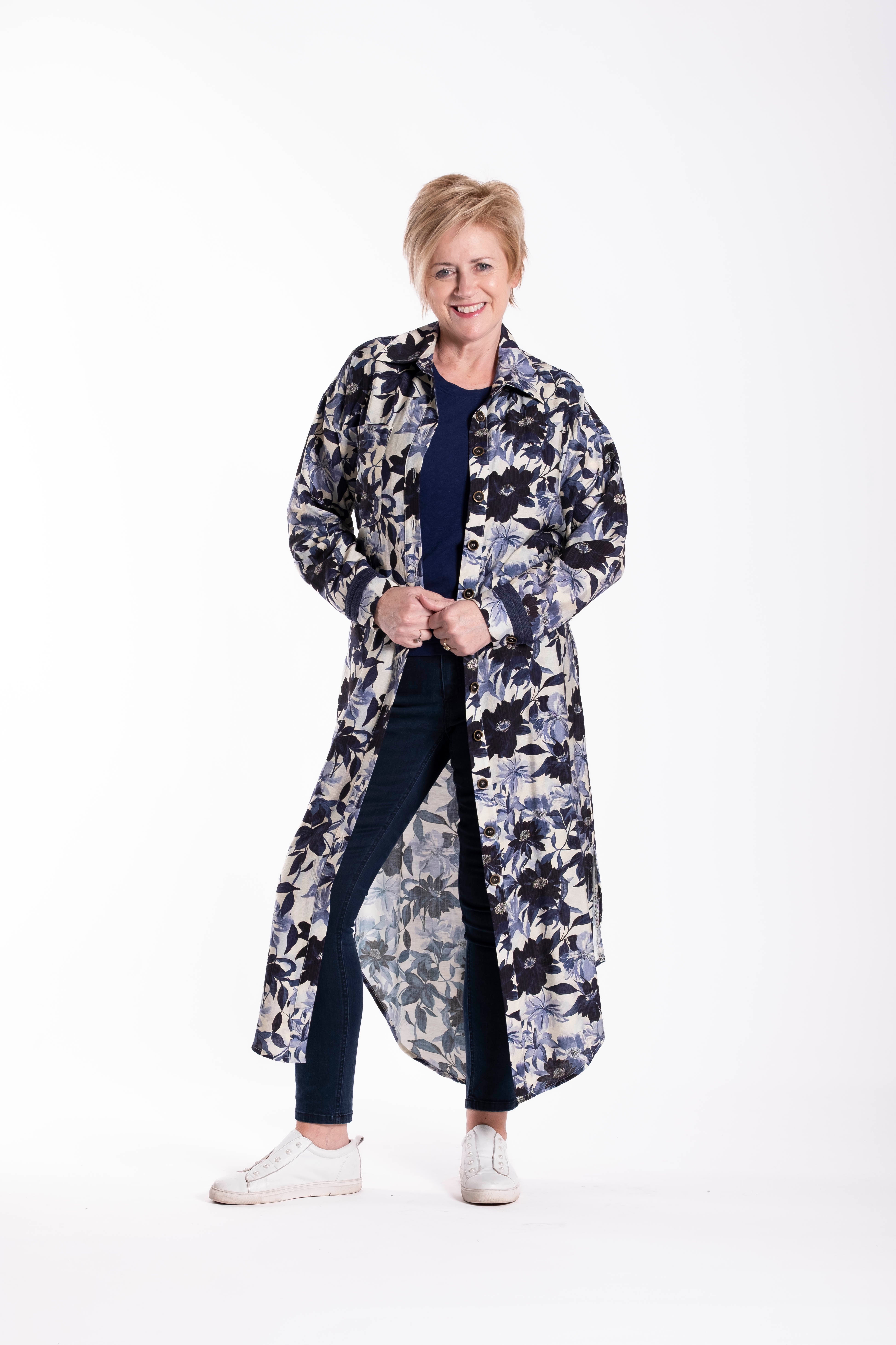 Long Shirt Dress Midnight Porcelain