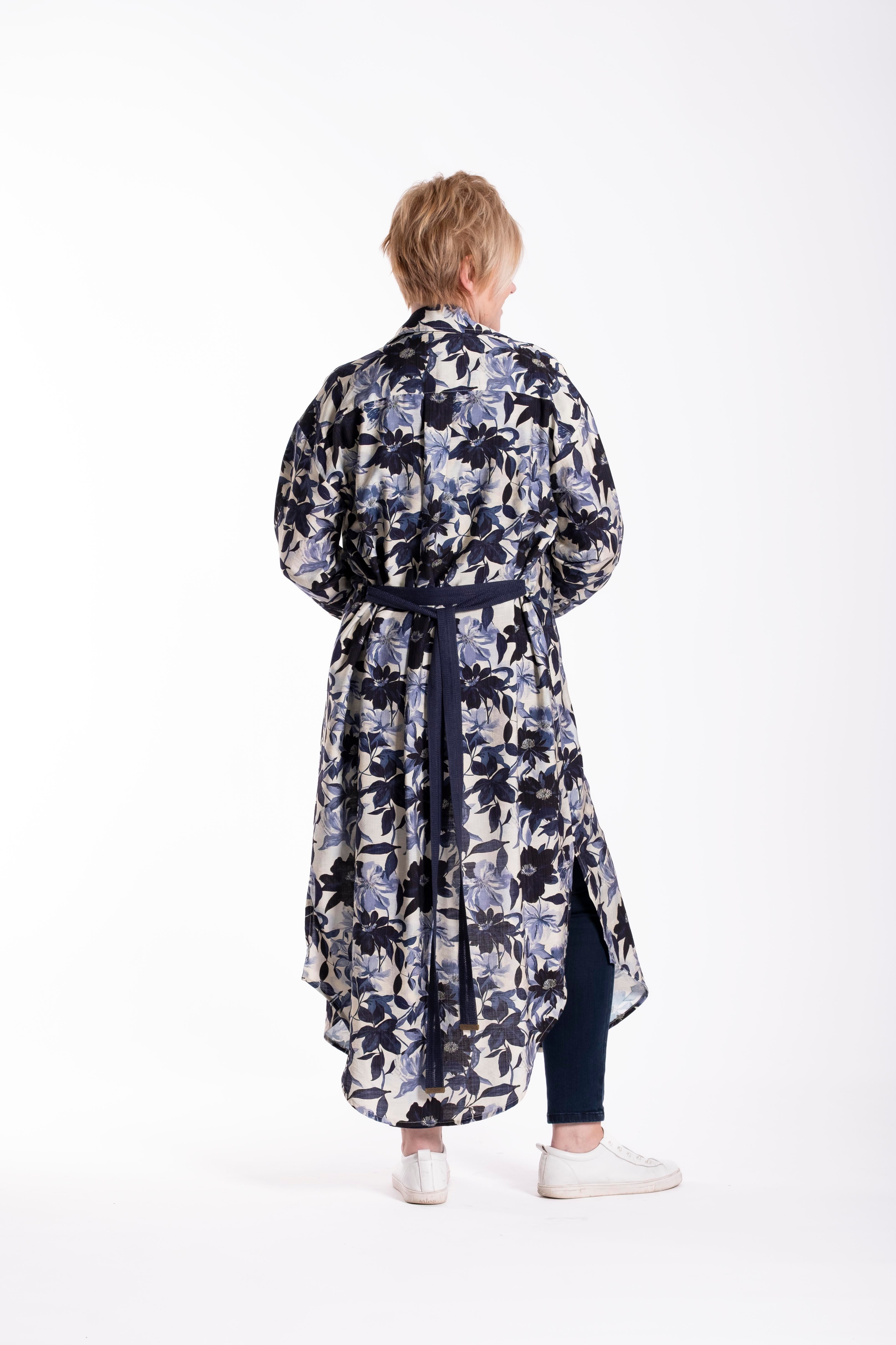 Long Shirt Dress Midnight Porcelain