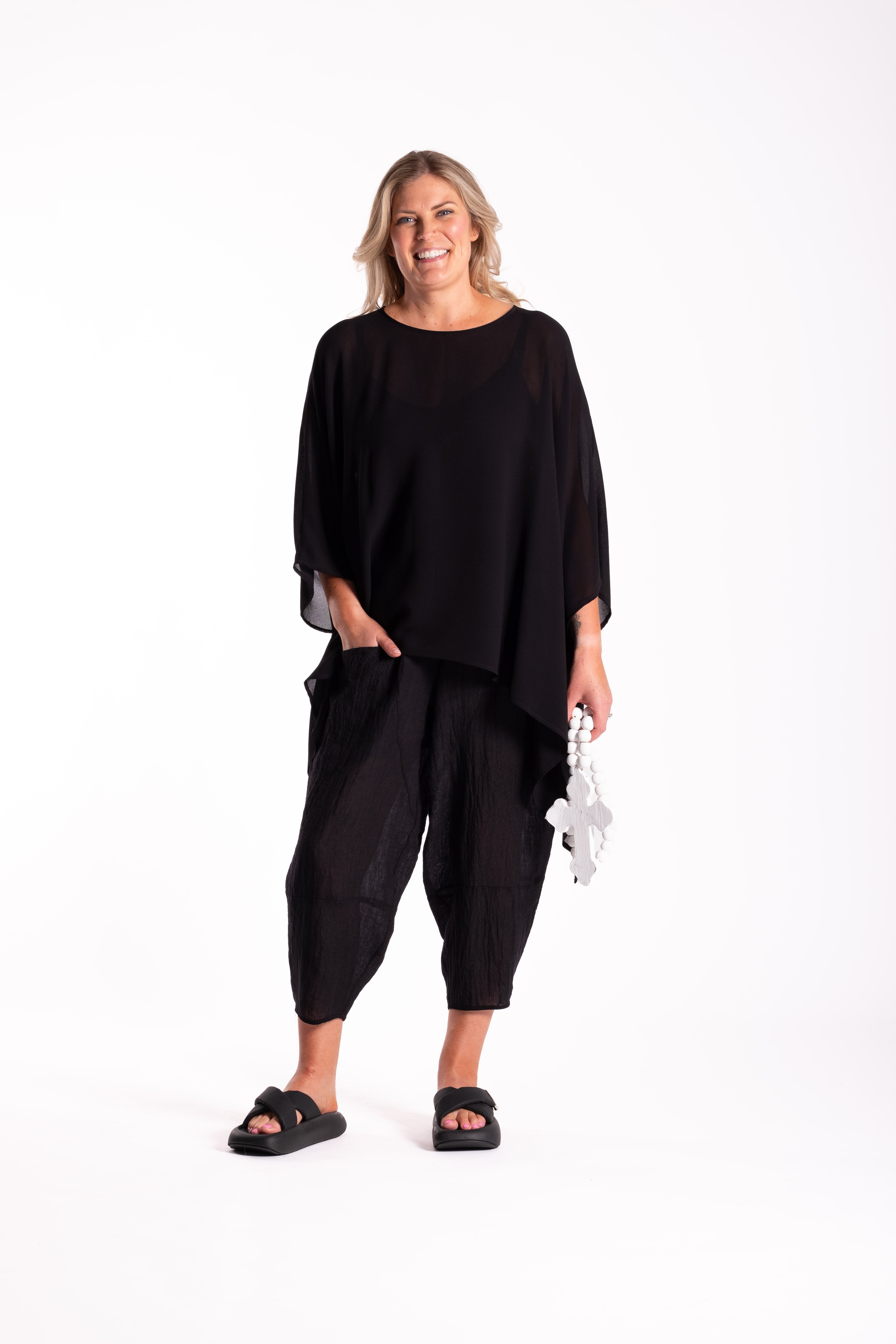Mimi Top Black Viscose - Onesize