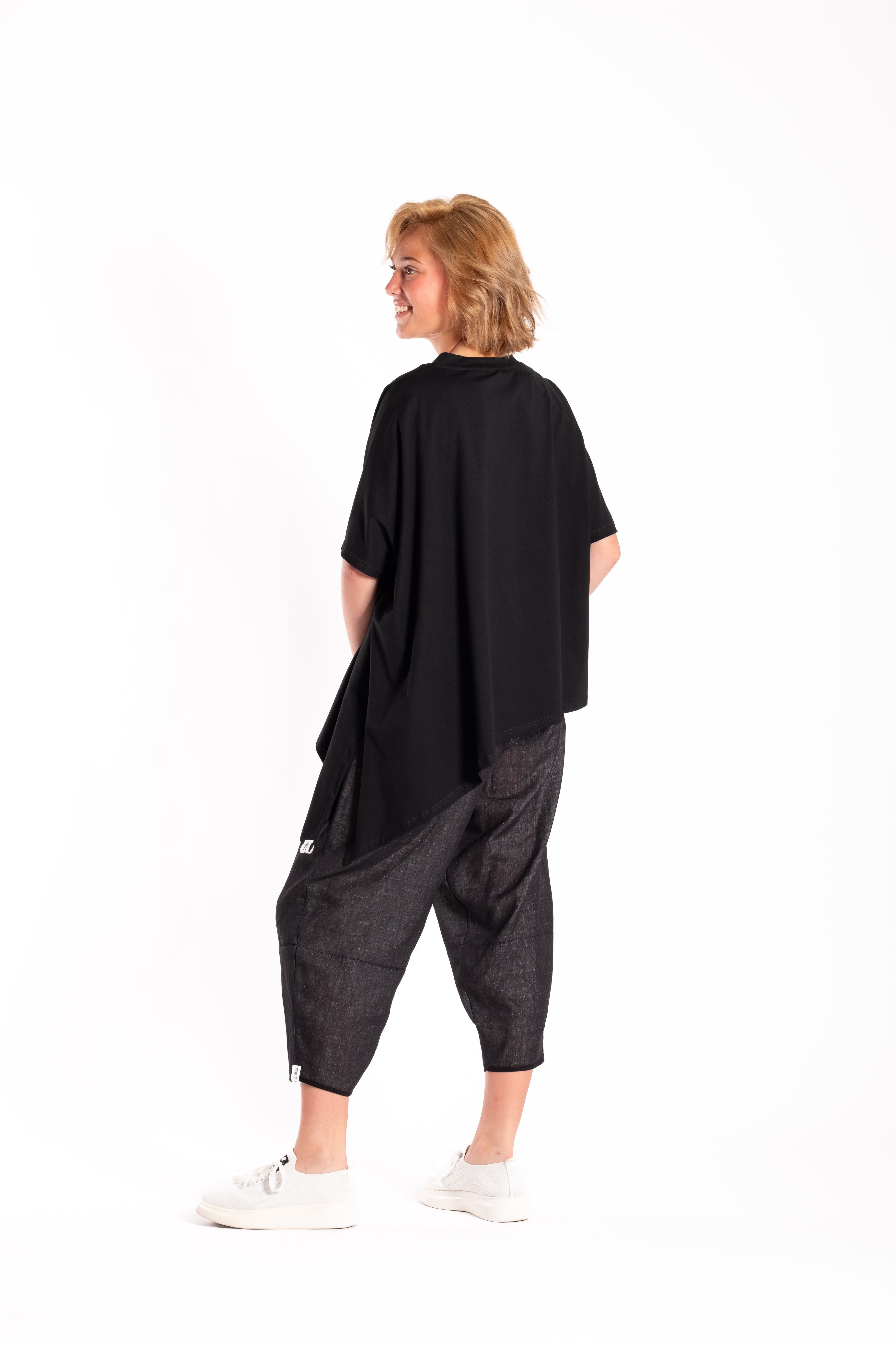Harper Angled Tee Black