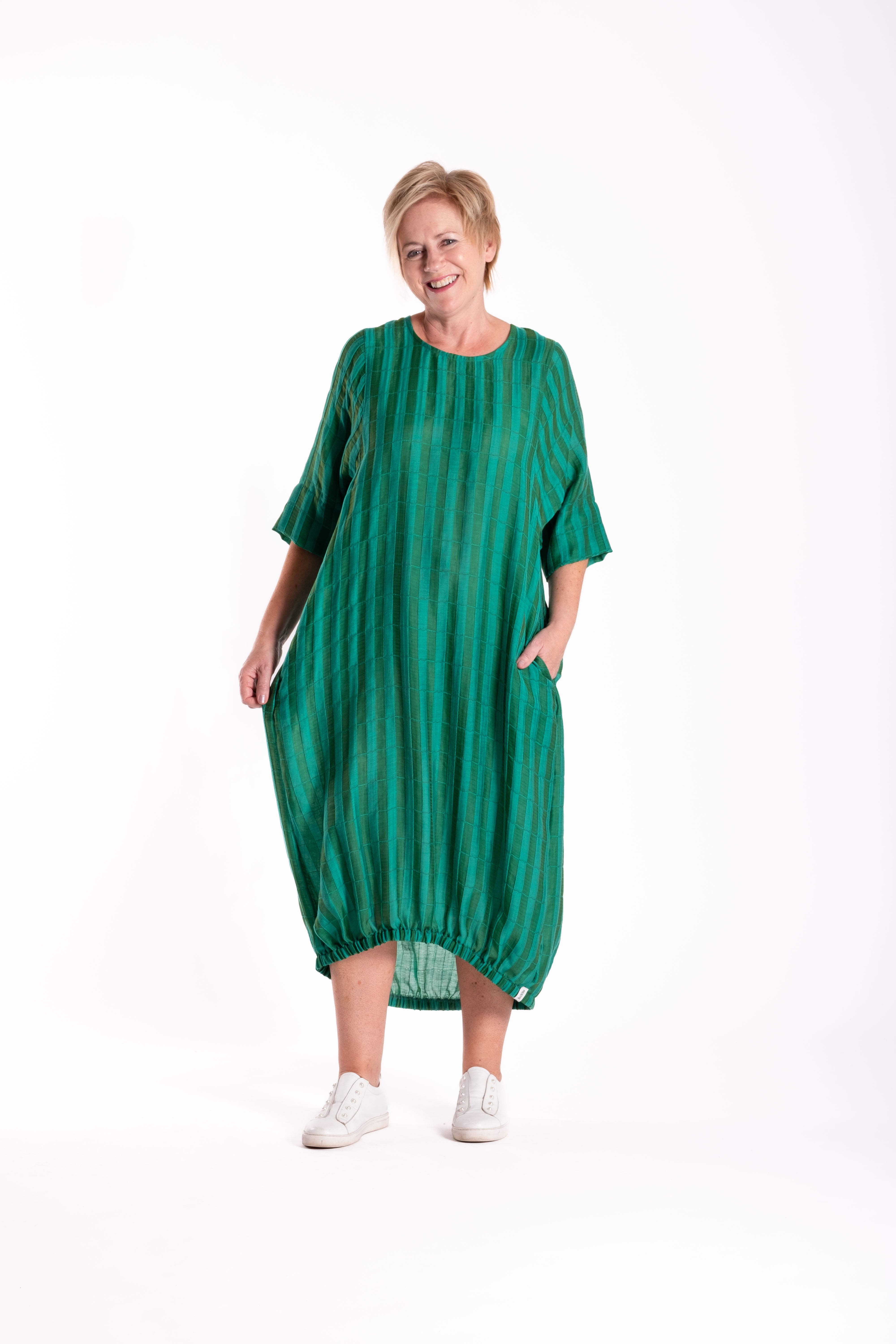 Cooper Dress Green Rectangles