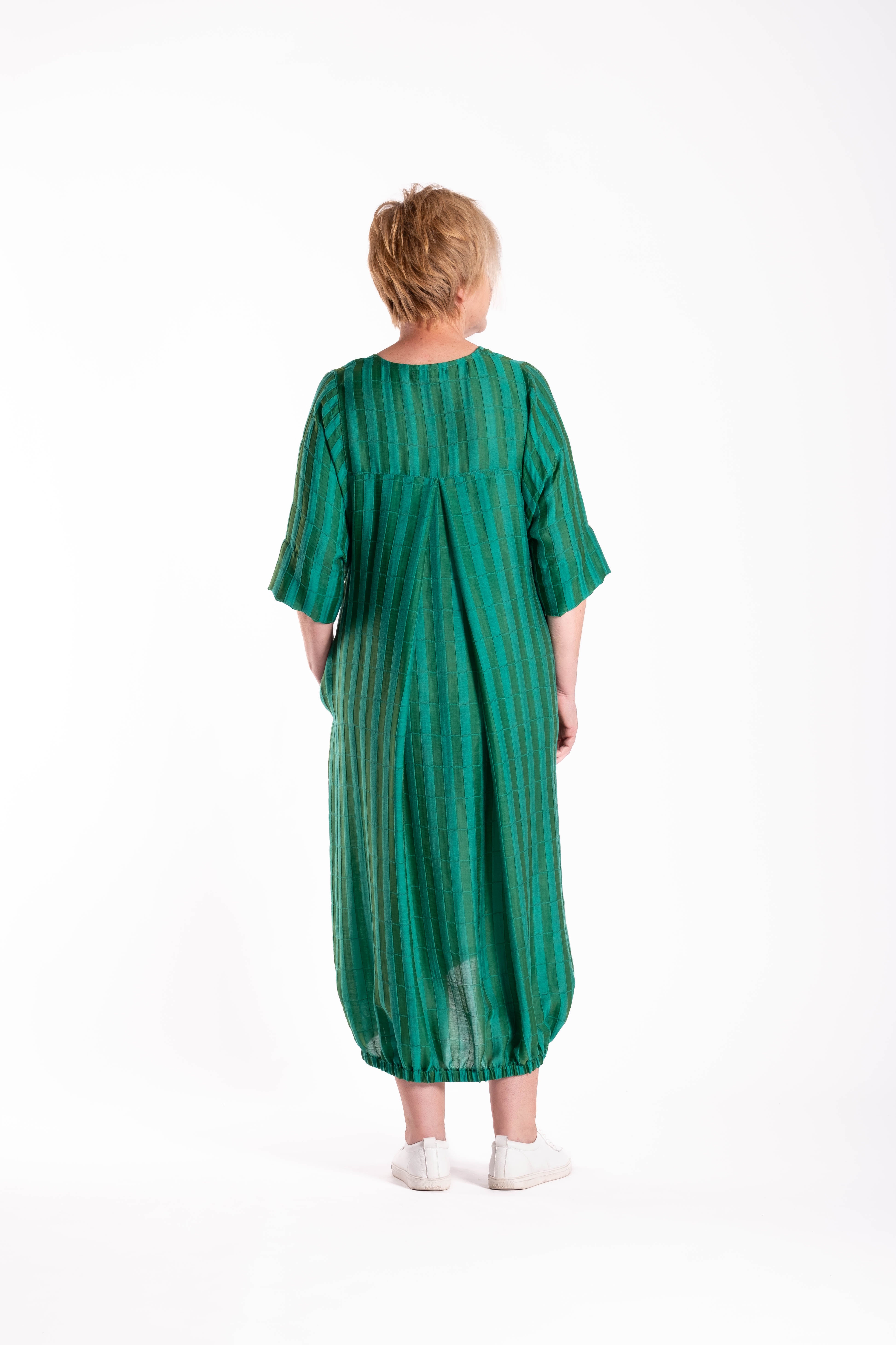 Cooper Dress Green Rectangles