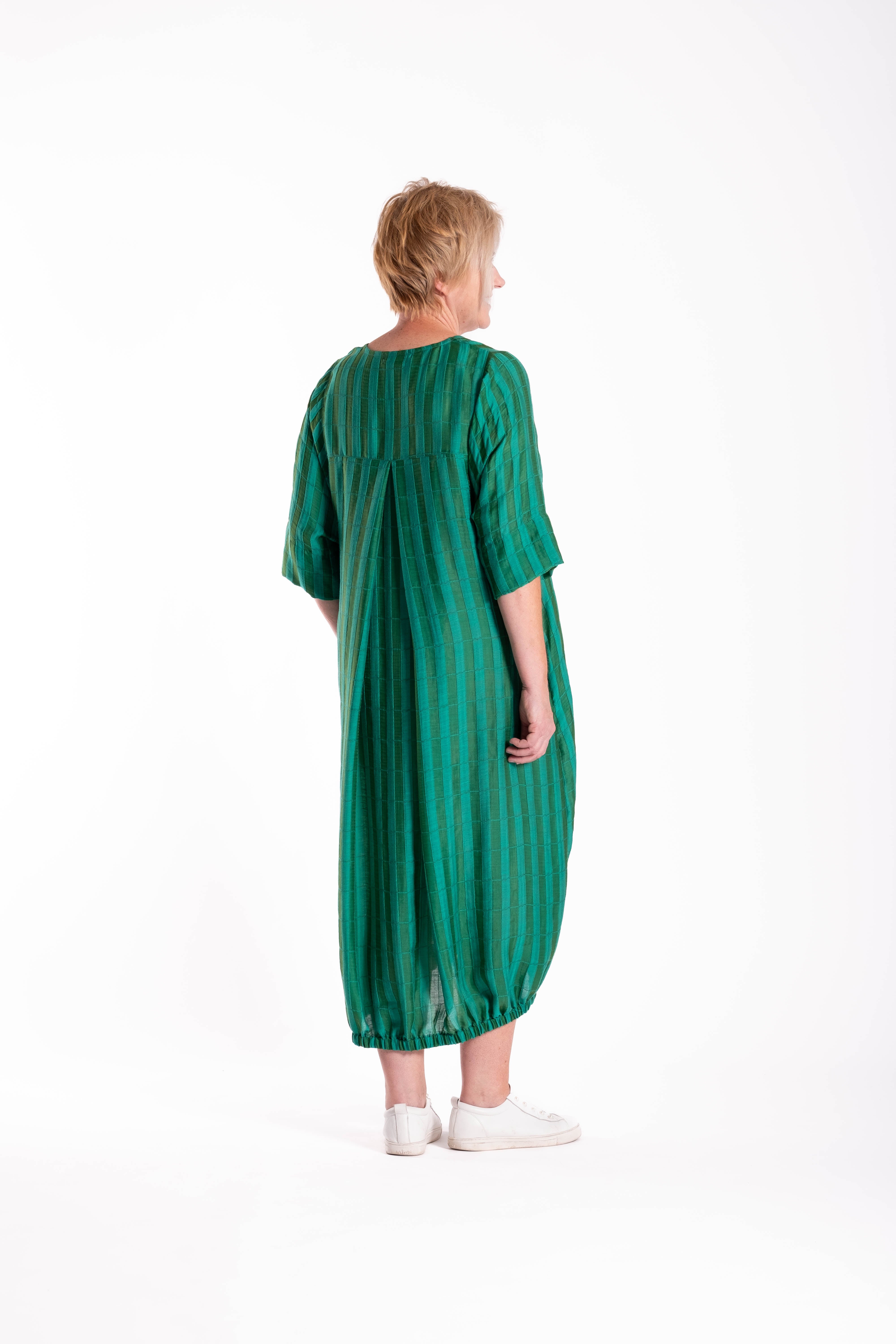Cooper Dress Green Rectangles