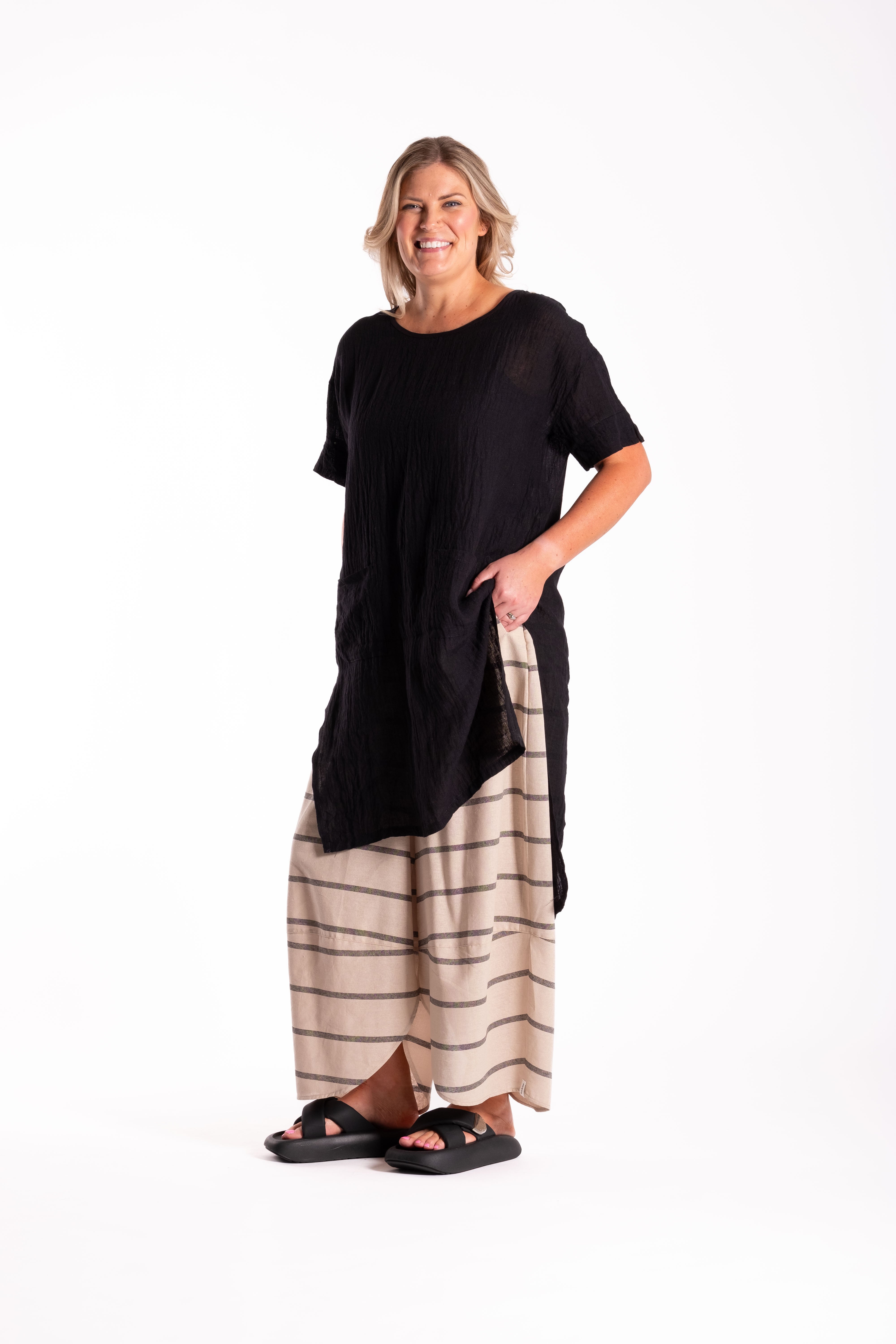 Apartmento Pants Flat White Stripe