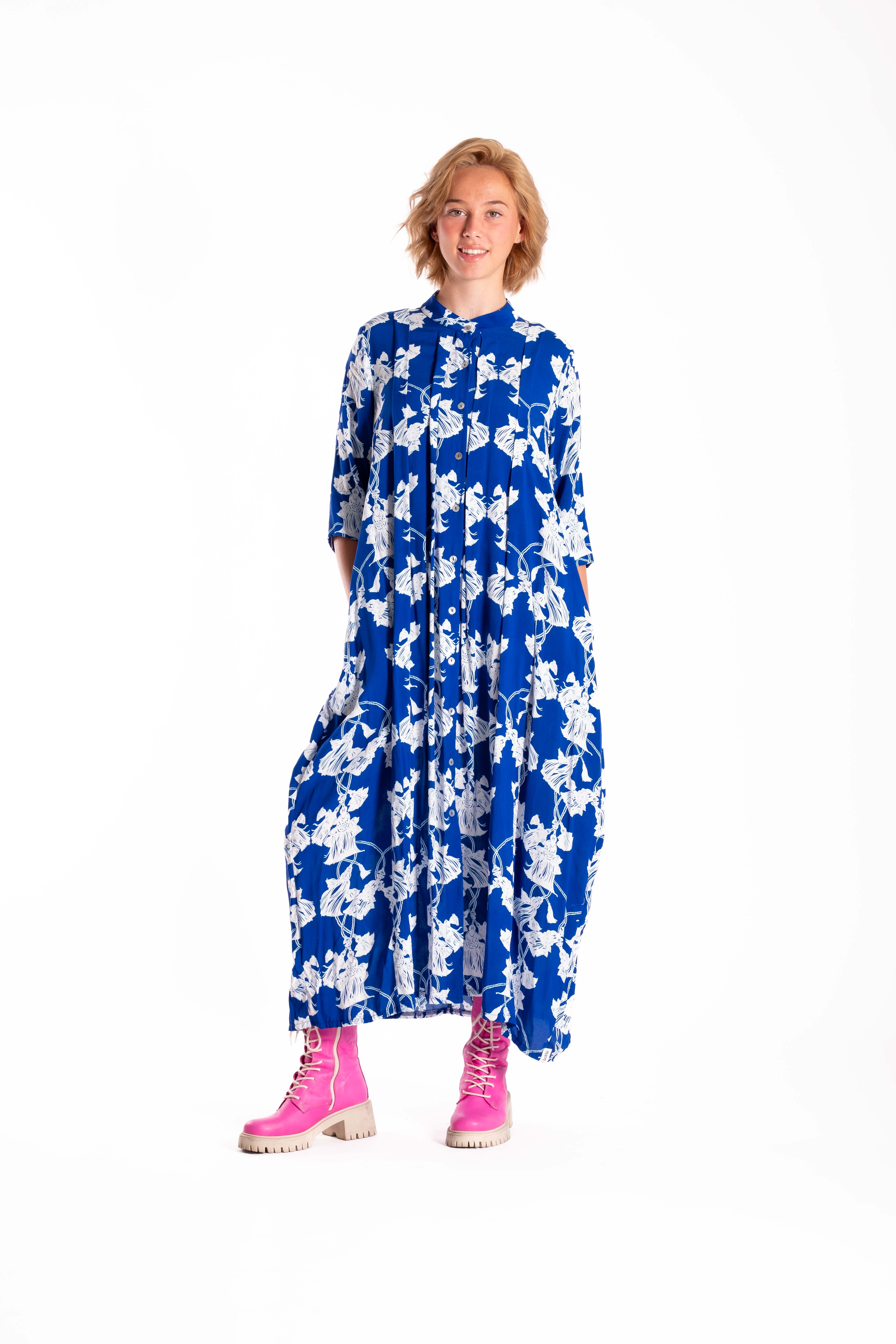 French Me Dress Cobalt Tassles
