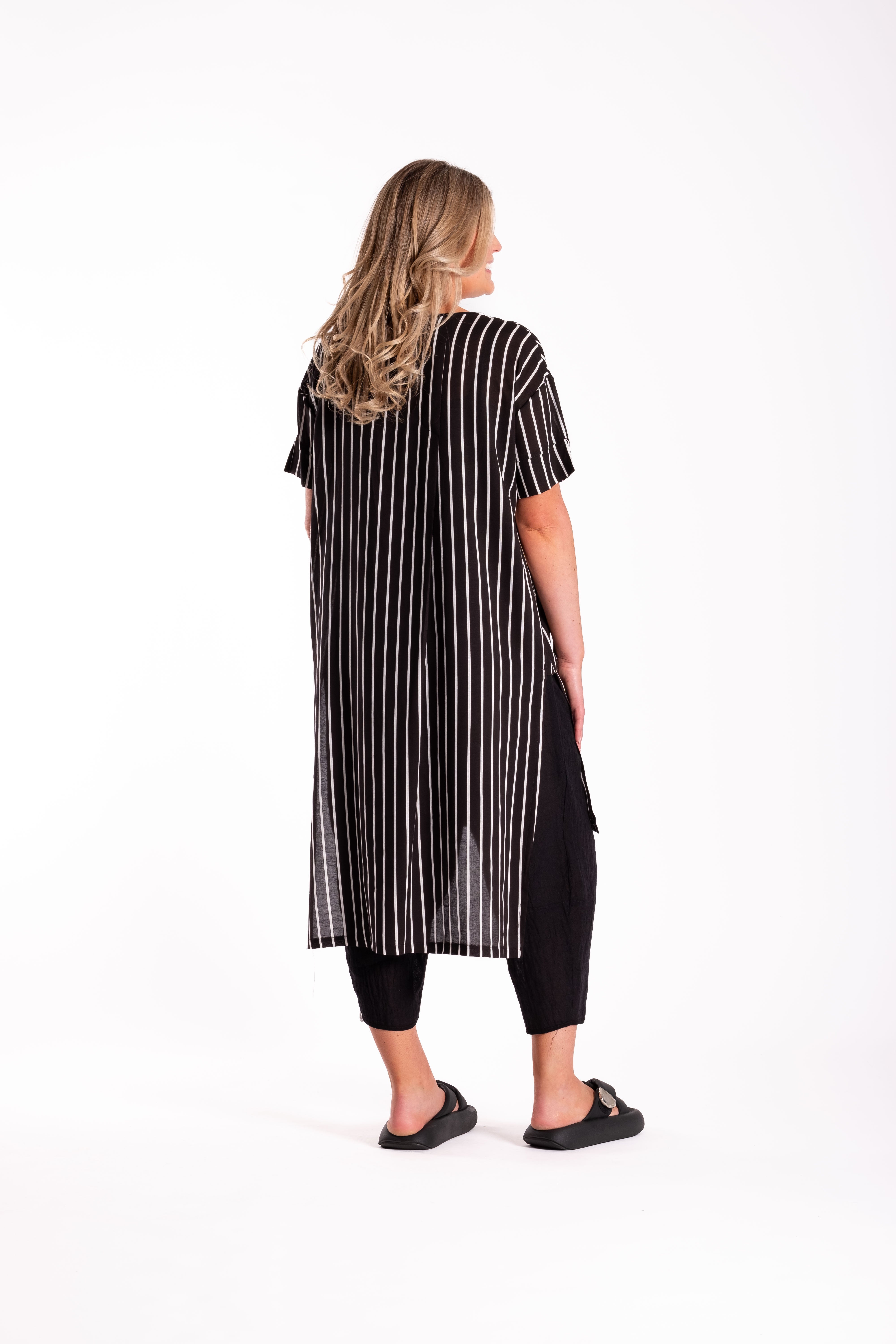 Burke Tunic Black/White Stripe