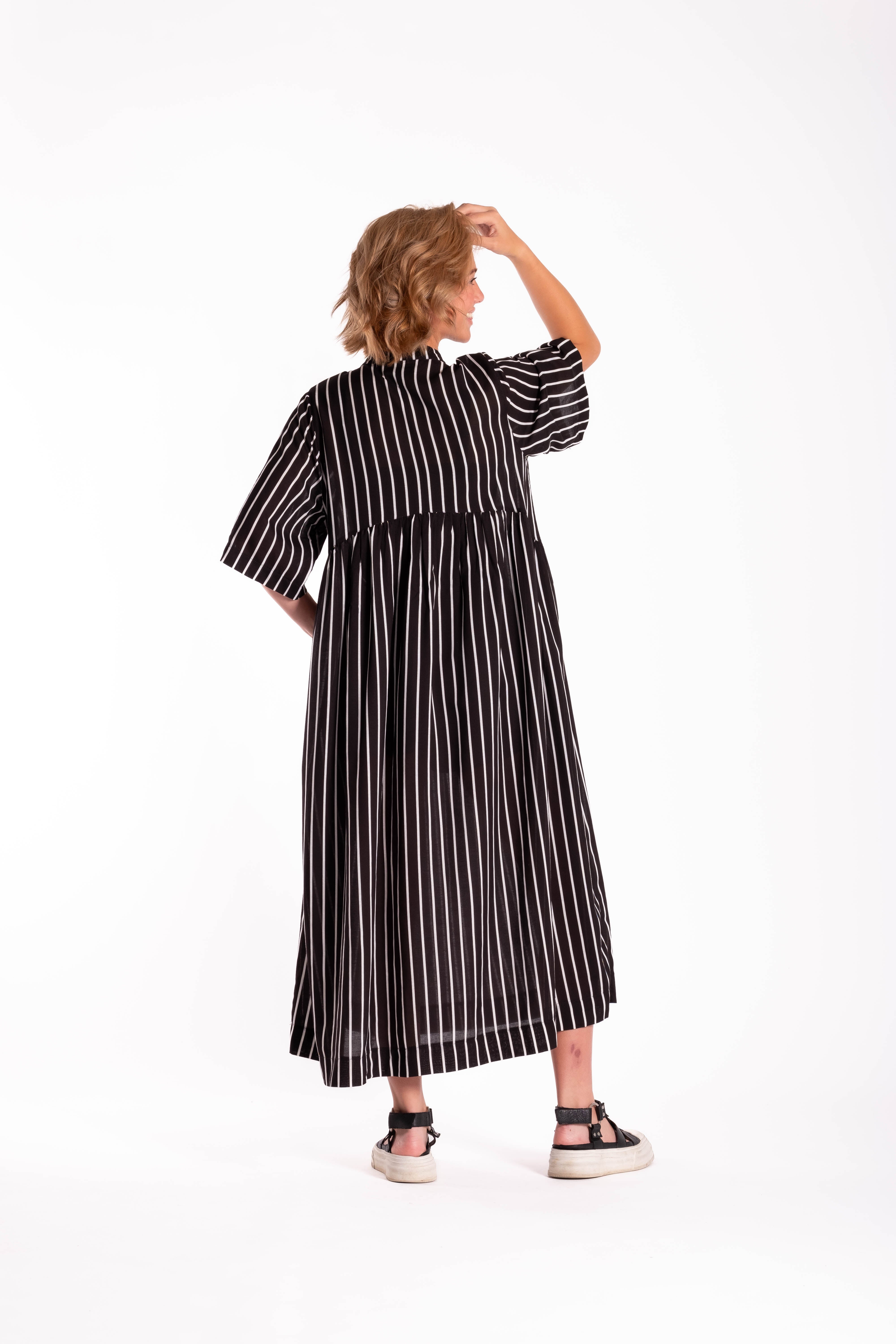 Brylee Dress Black Stripe