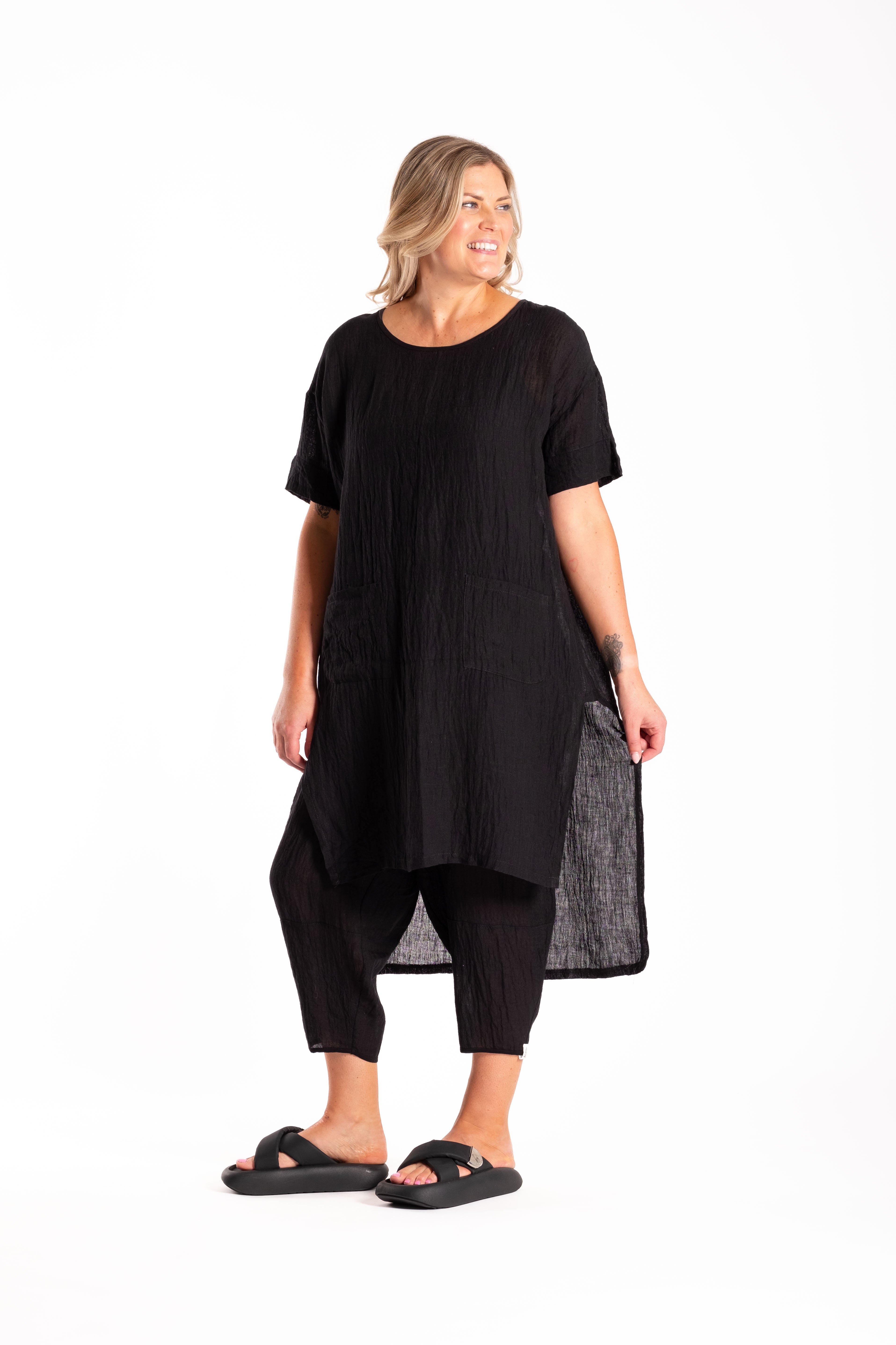 Burke Tunic Black Flax