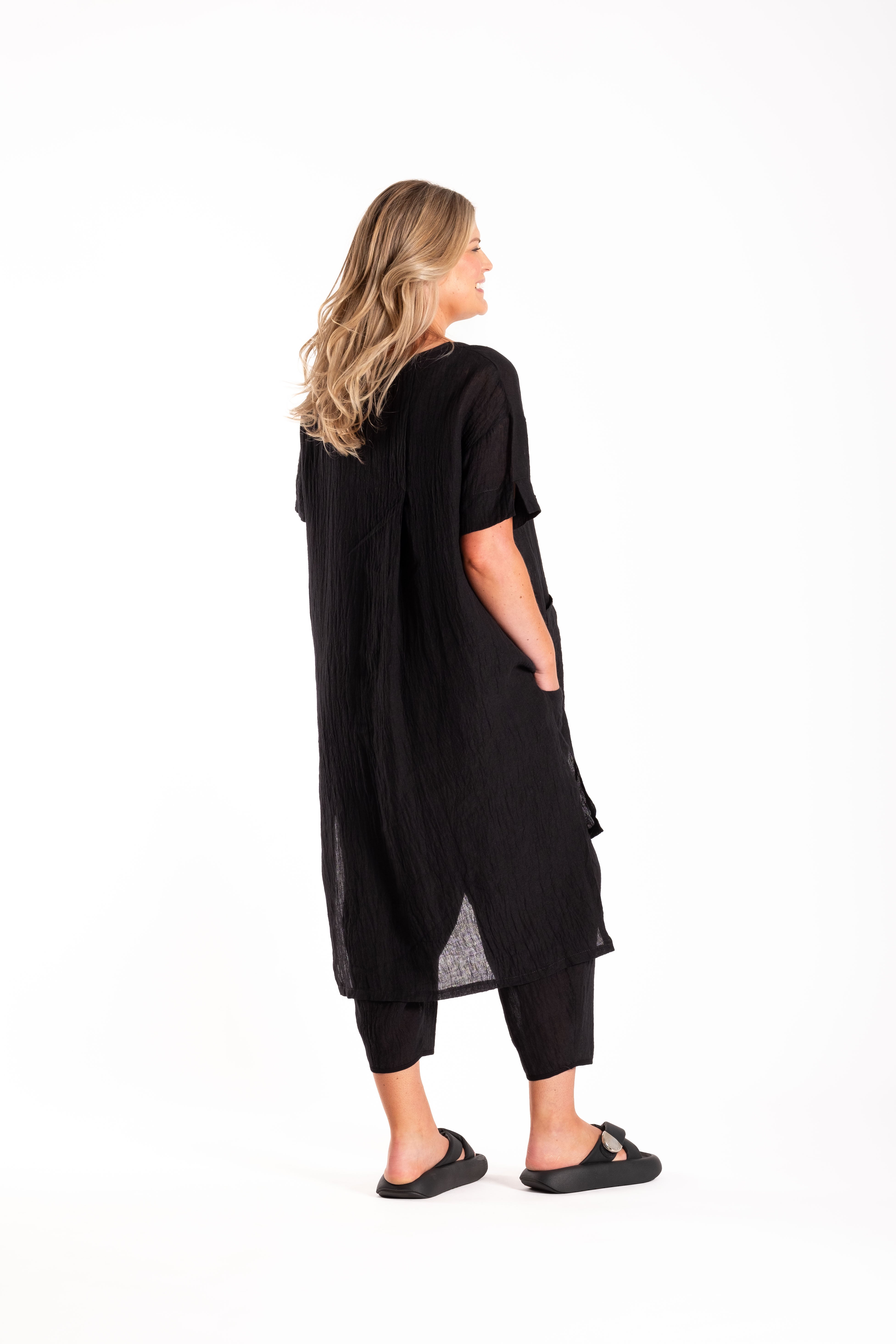 Burke Tunic Black Flax