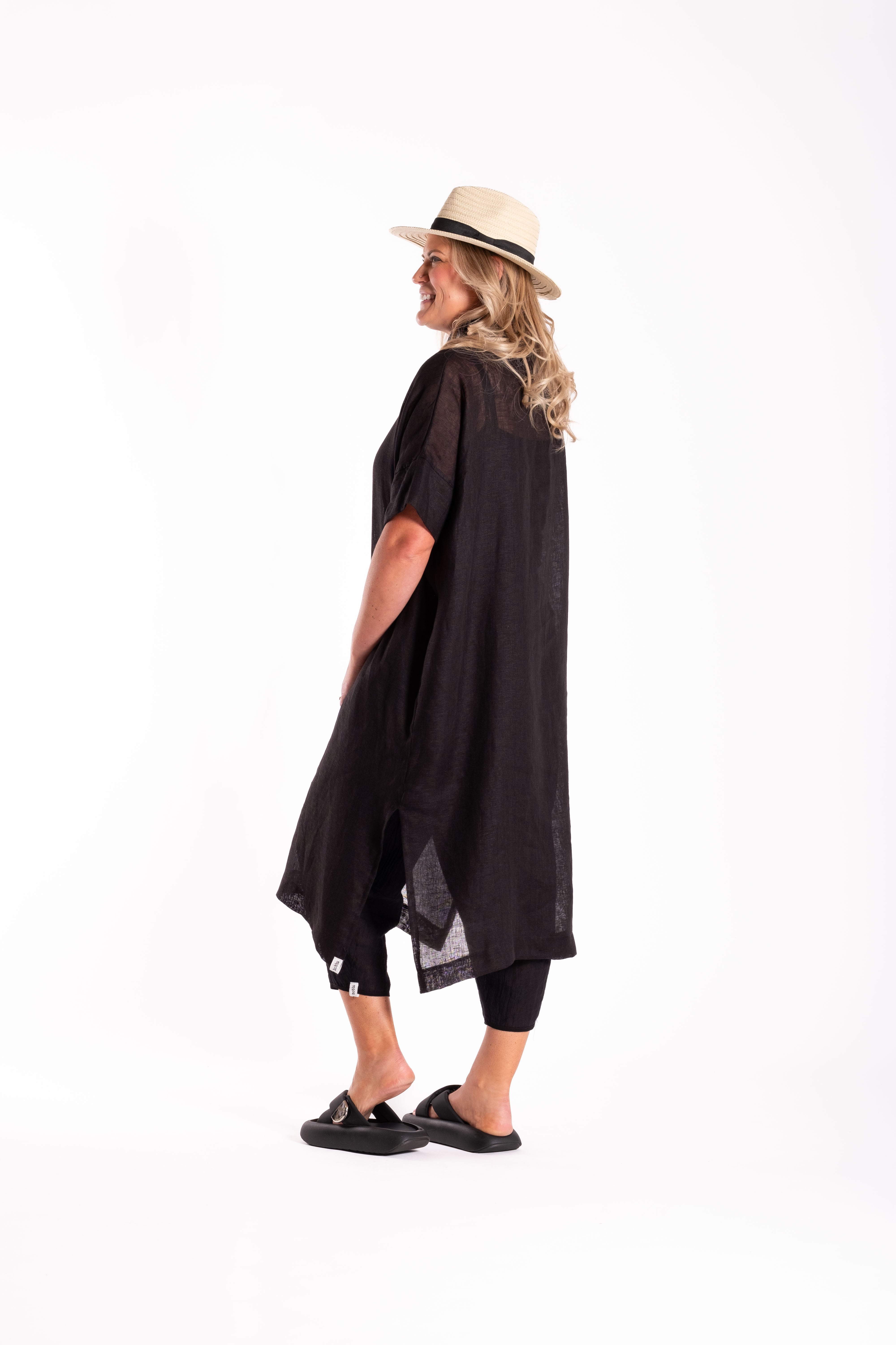 Primative Dress Black Linen