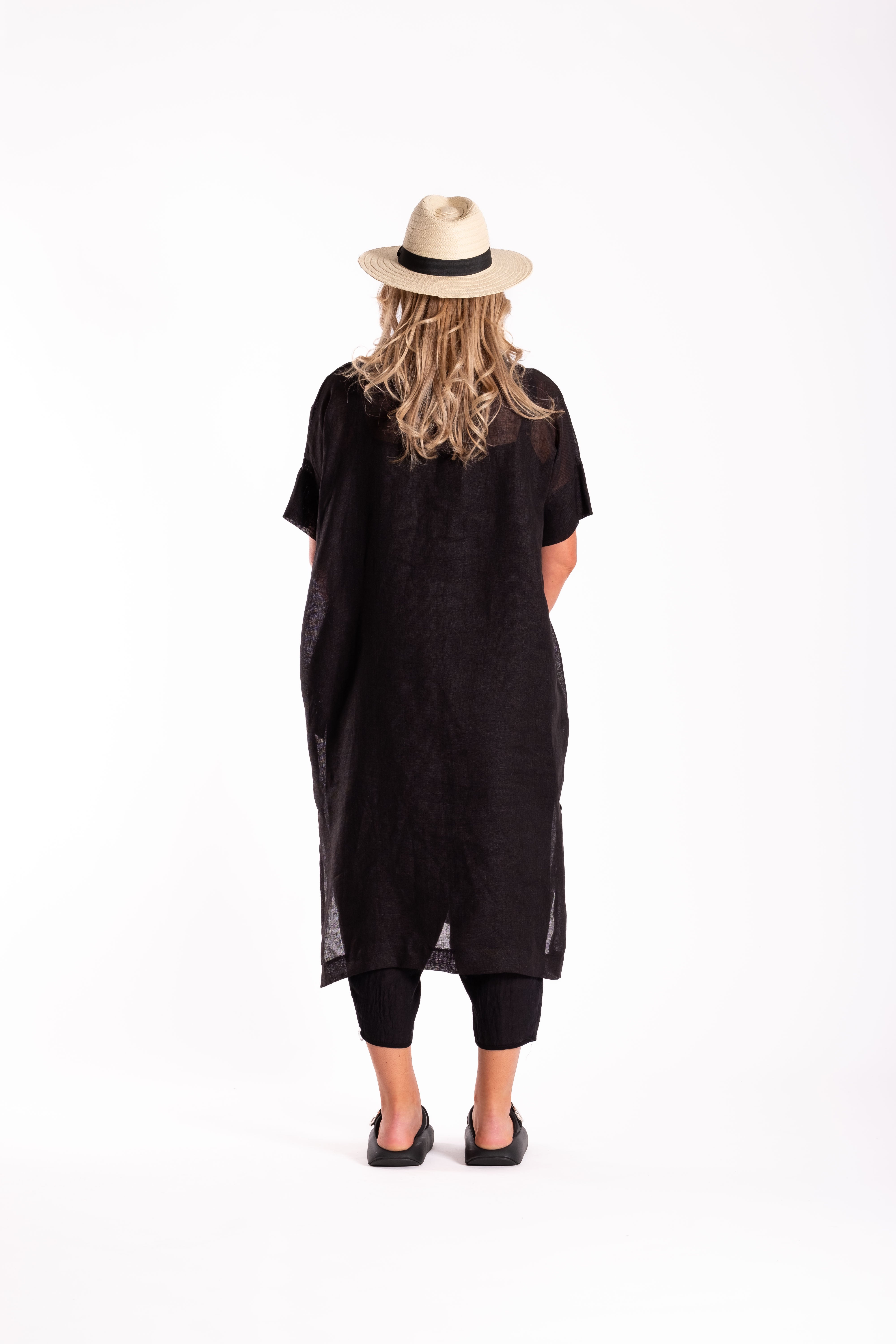 Primative Dress Black Linen