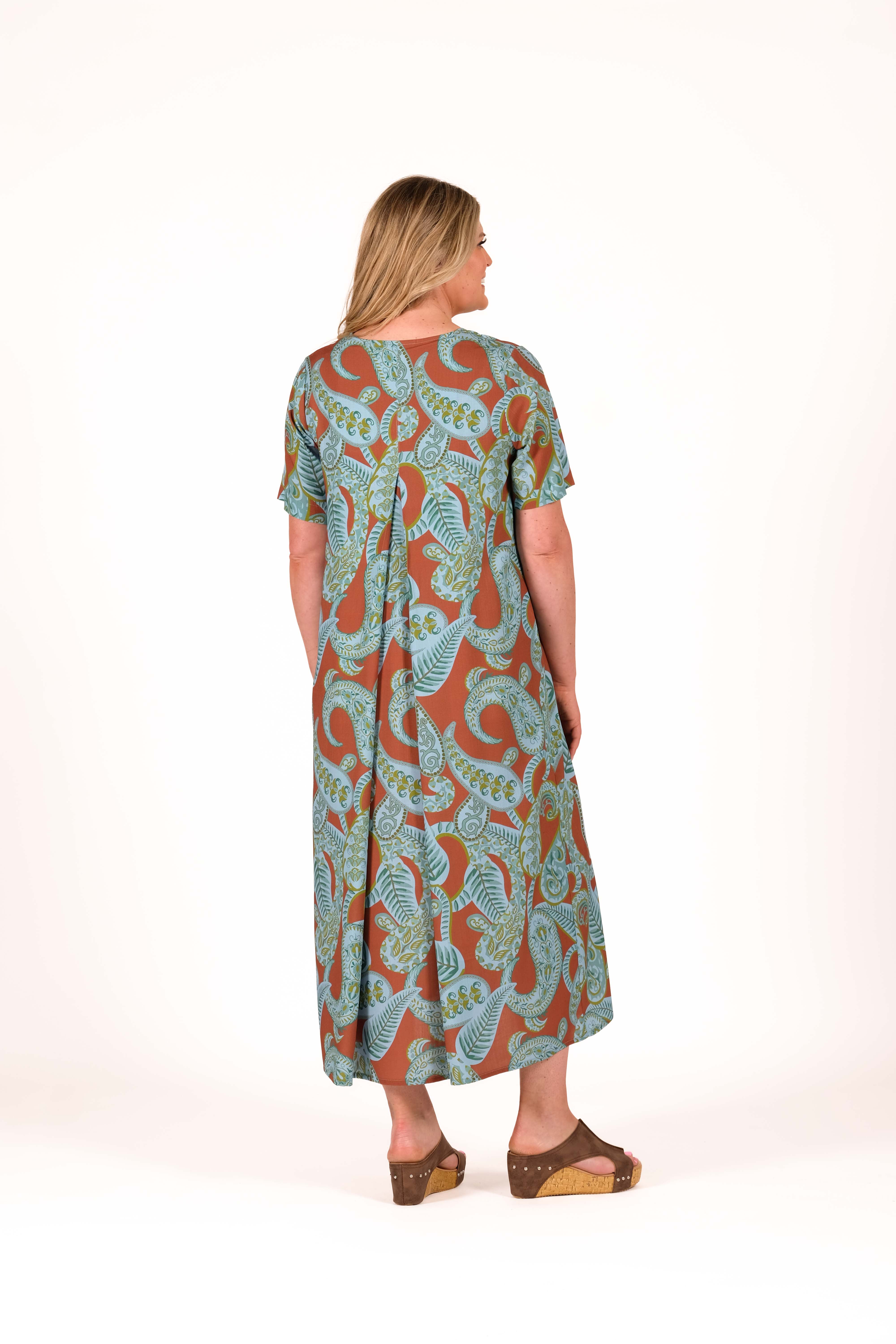 August Dress Sage & Clay