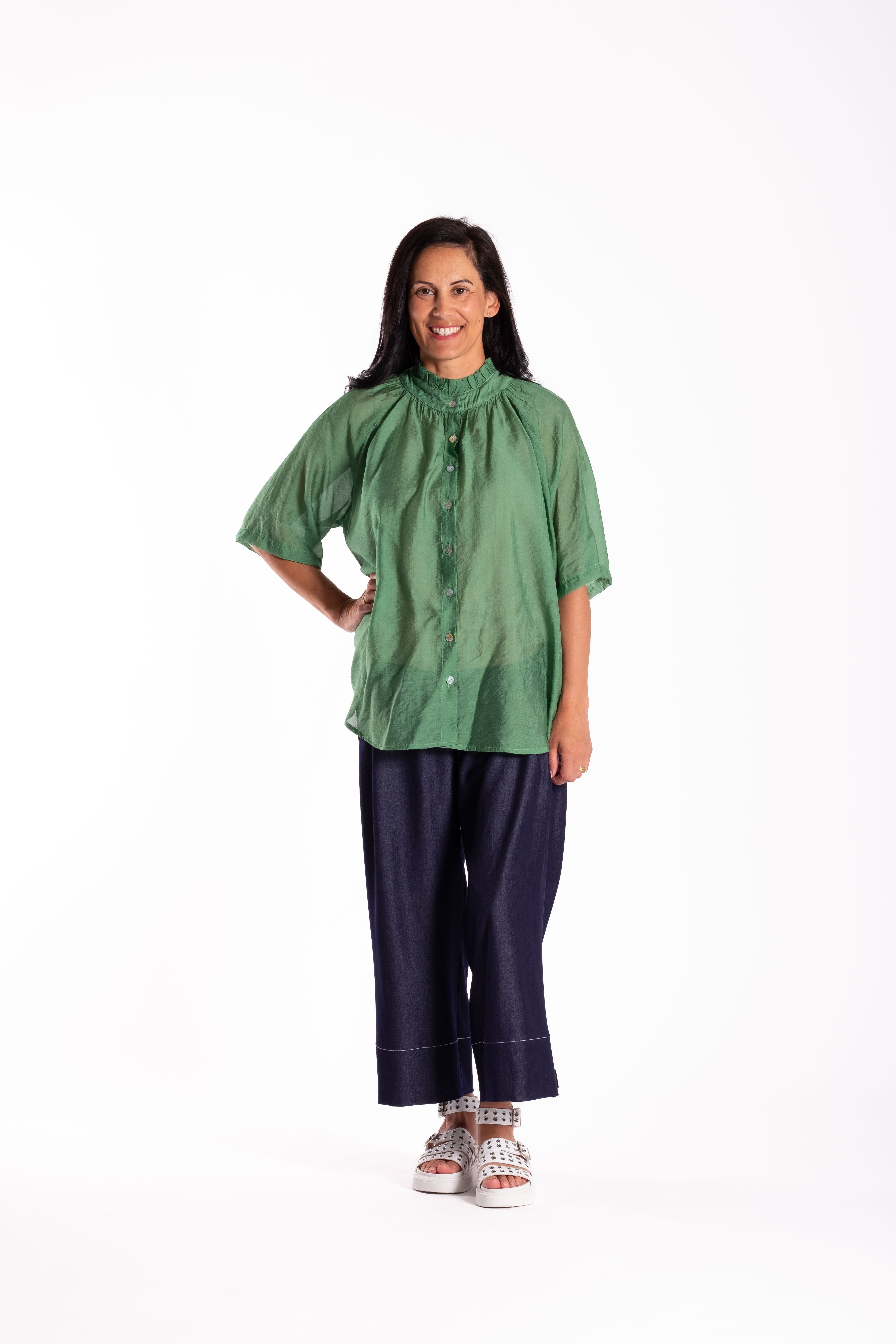 Delight Blouse Leafy Green