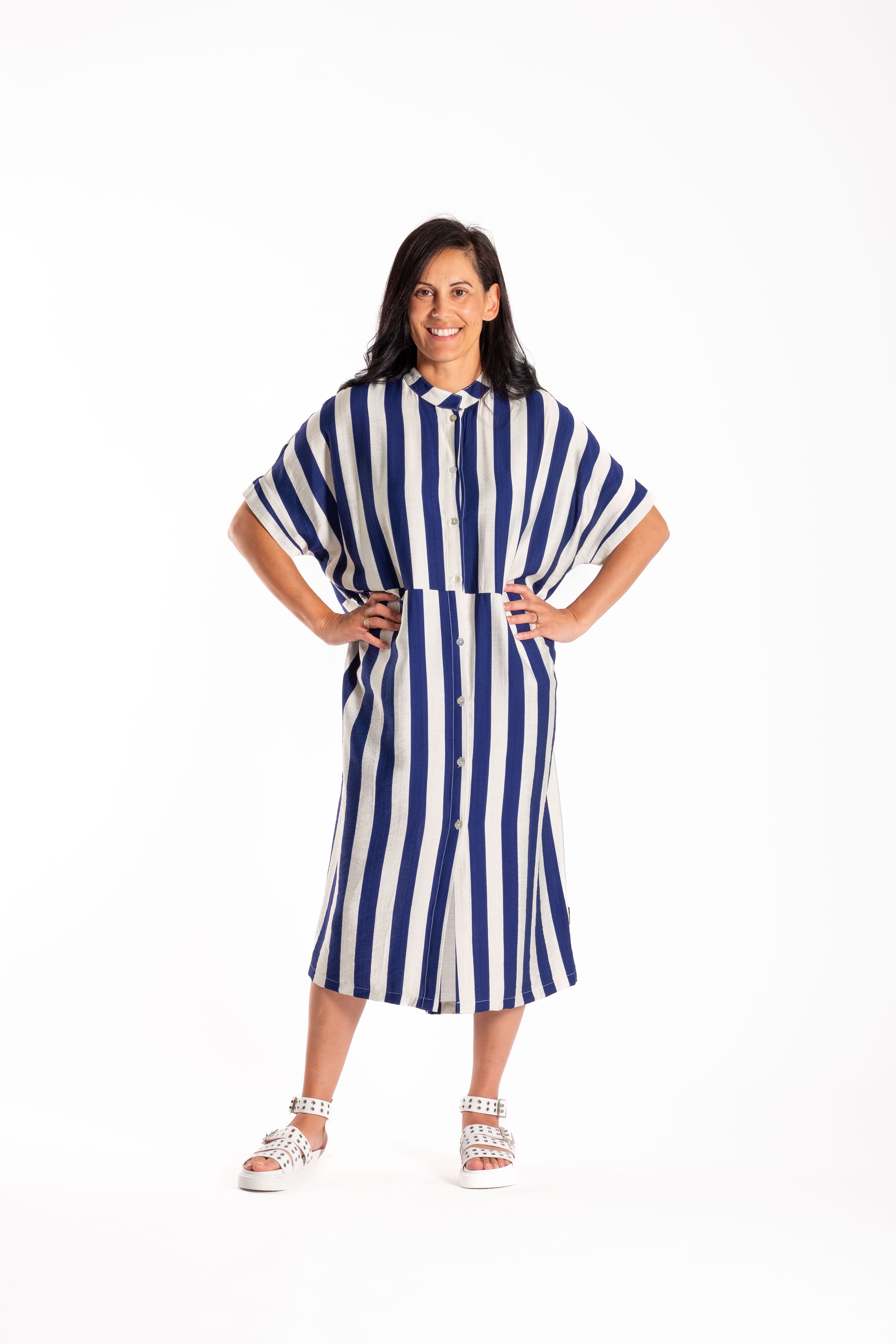 Jayde Dress Blue/White Stripe