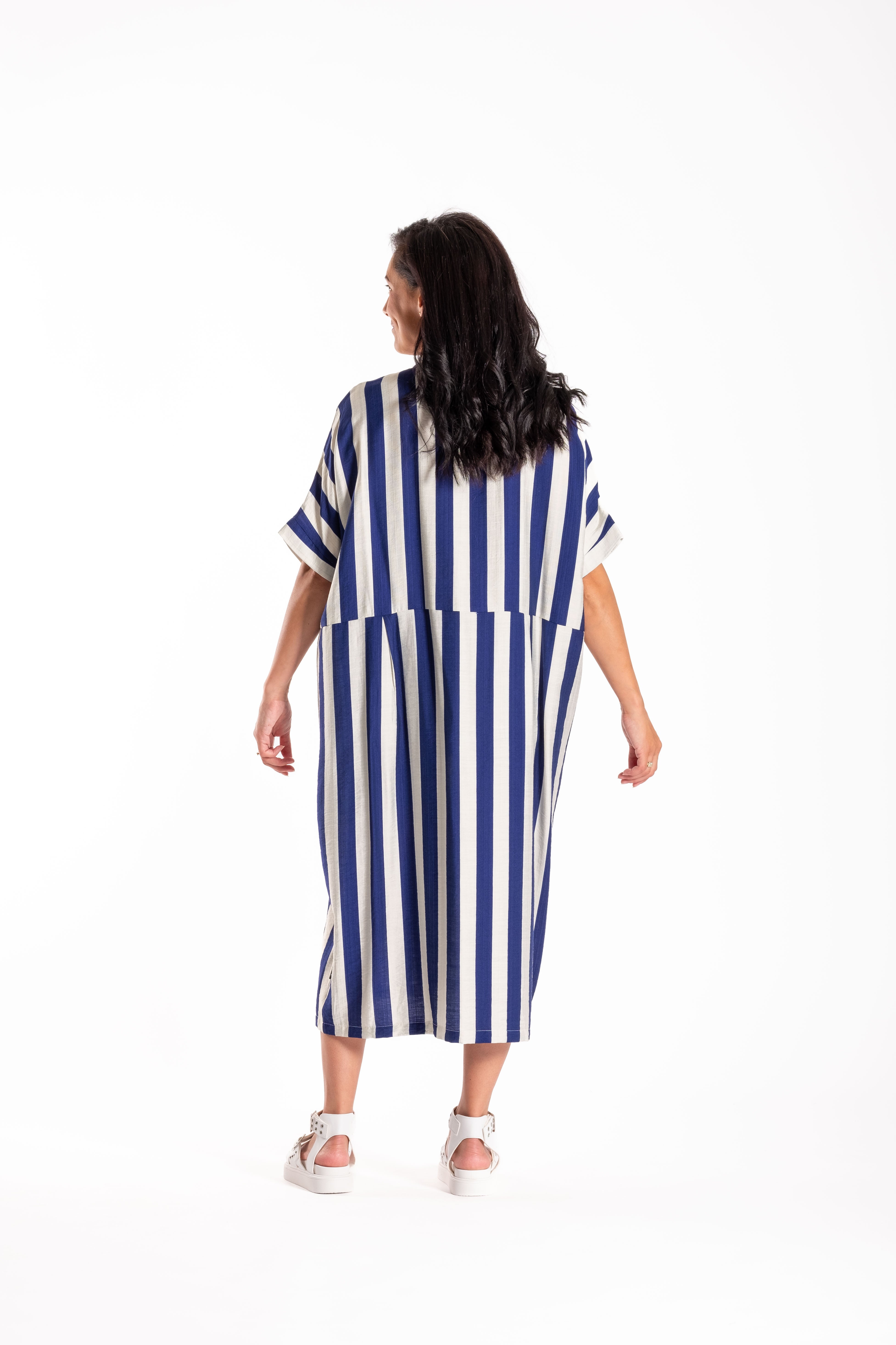 Jayde Dress Blue/White Stripe
