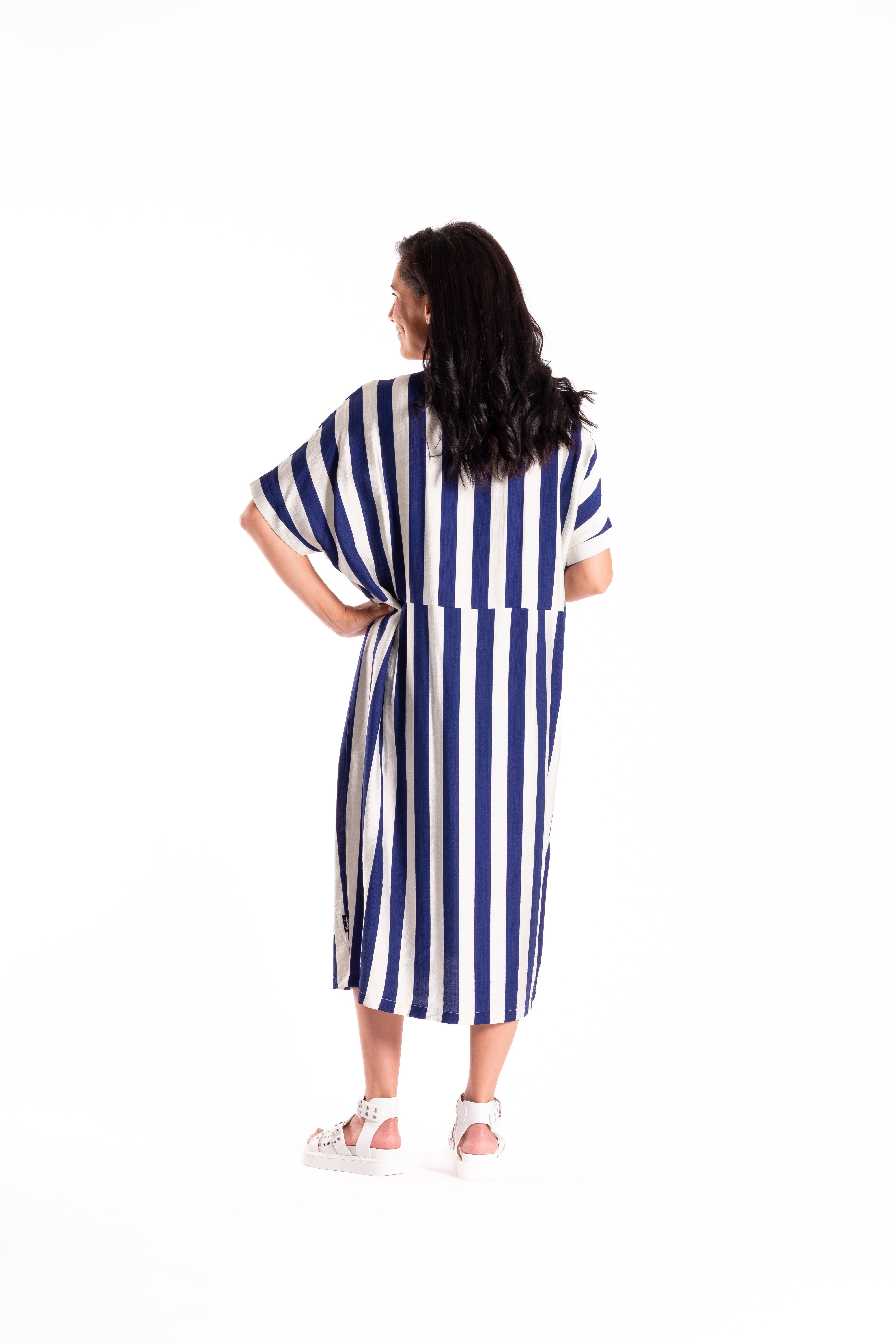 Jayde Dress Blue/White Stripe