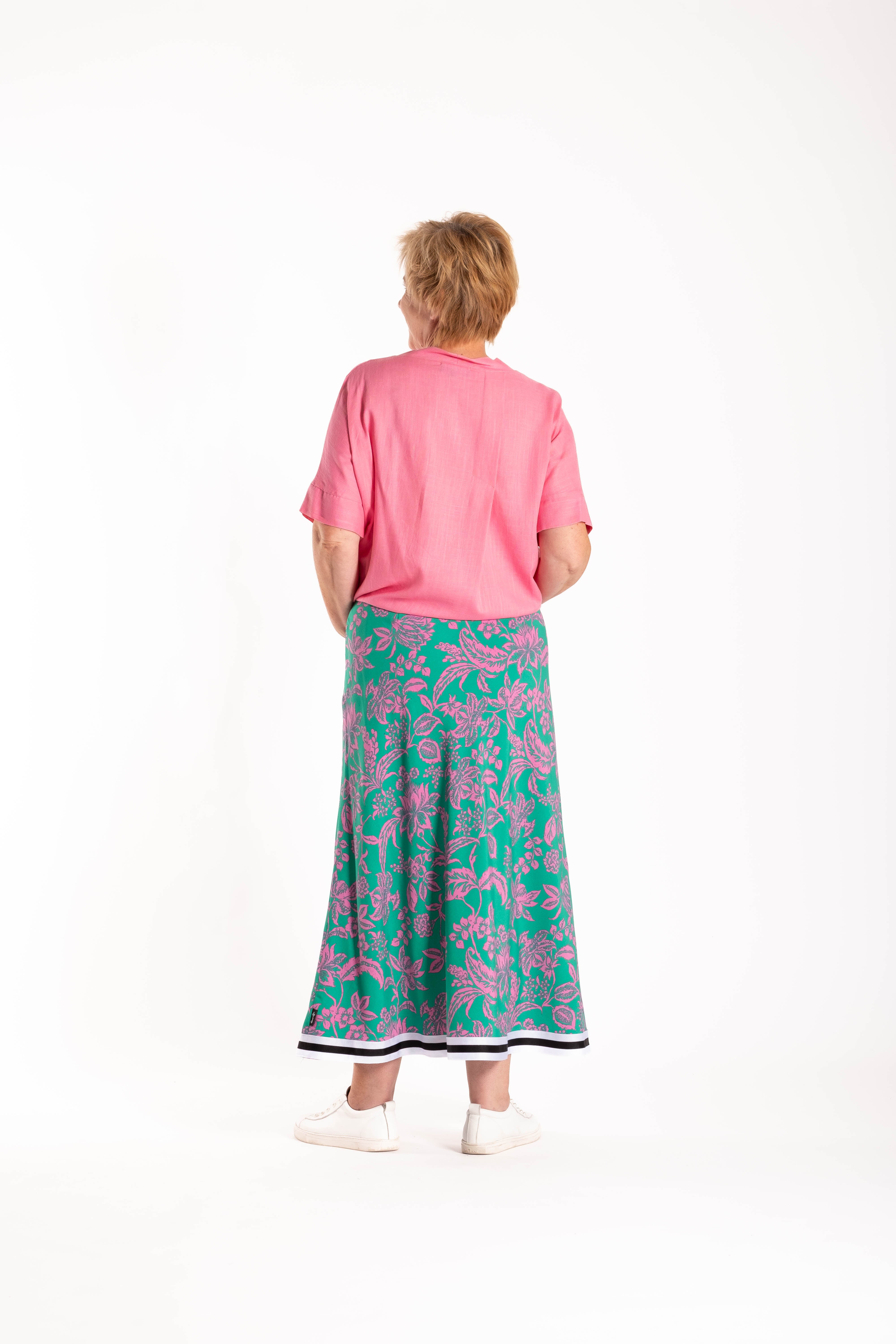 Bias Skirt Pink Jungle