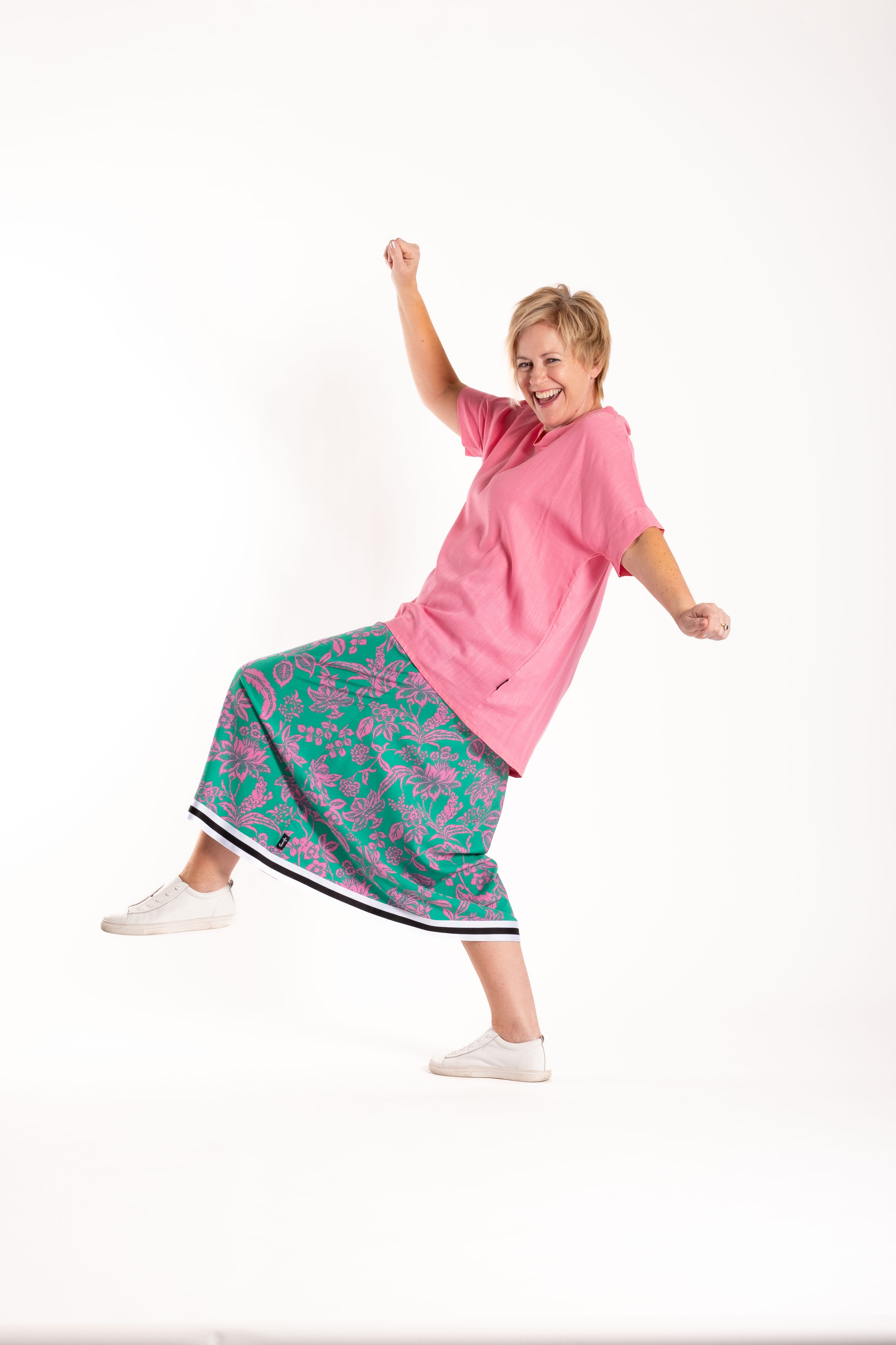 Bias Skirt Pink Jungle