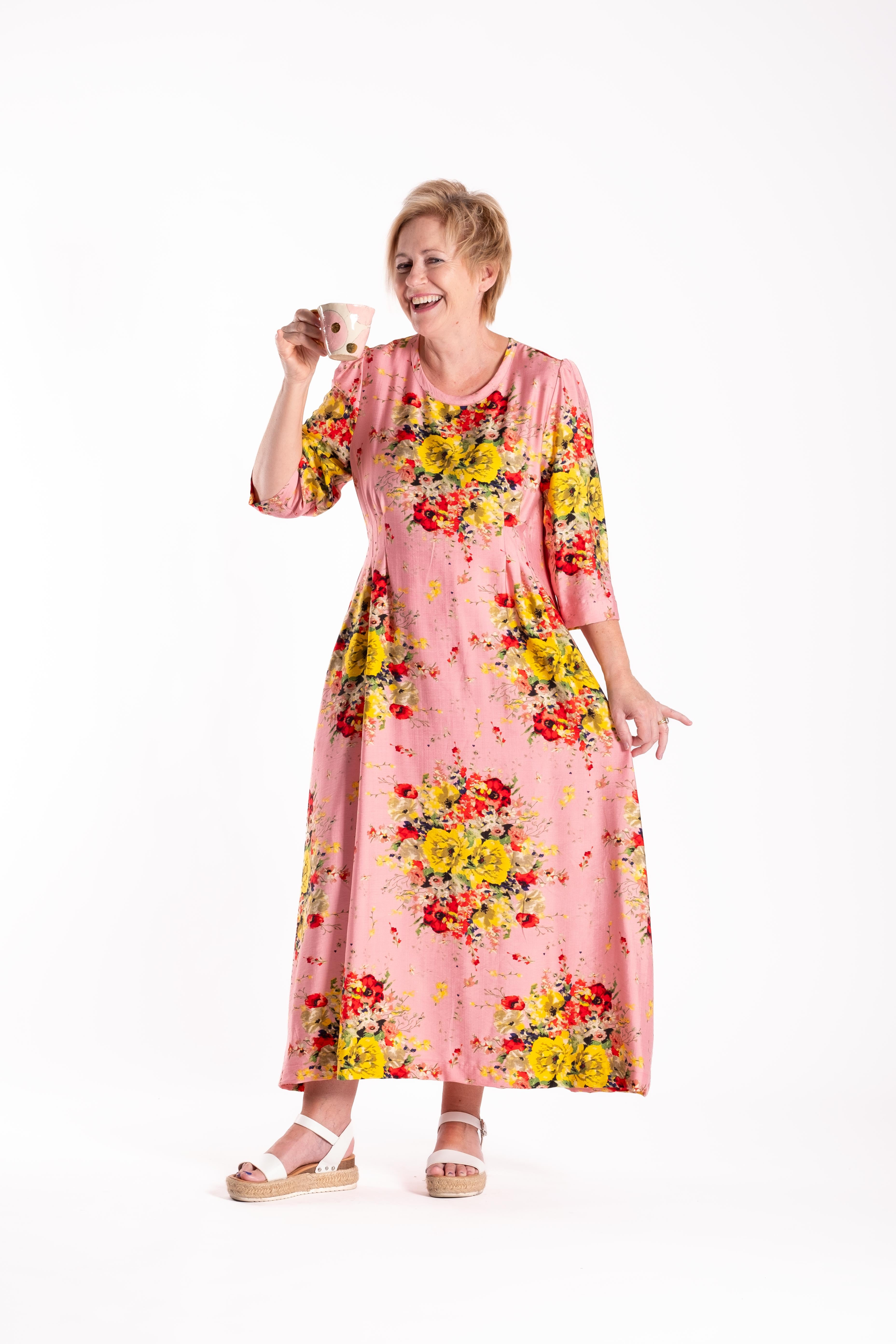 Pleated Dress Luminous Florals