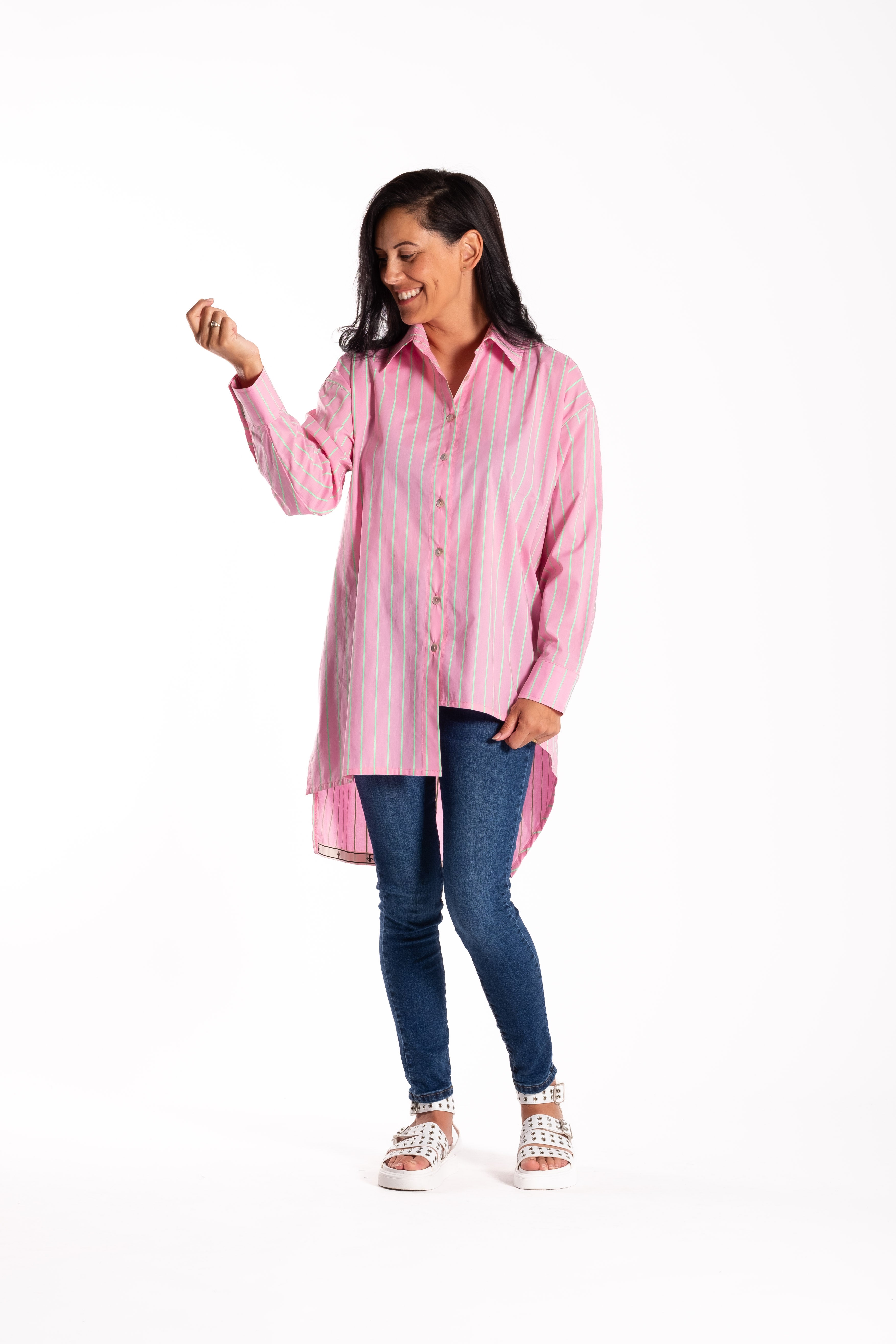 Professor Shirt Pink/Mint Stripe