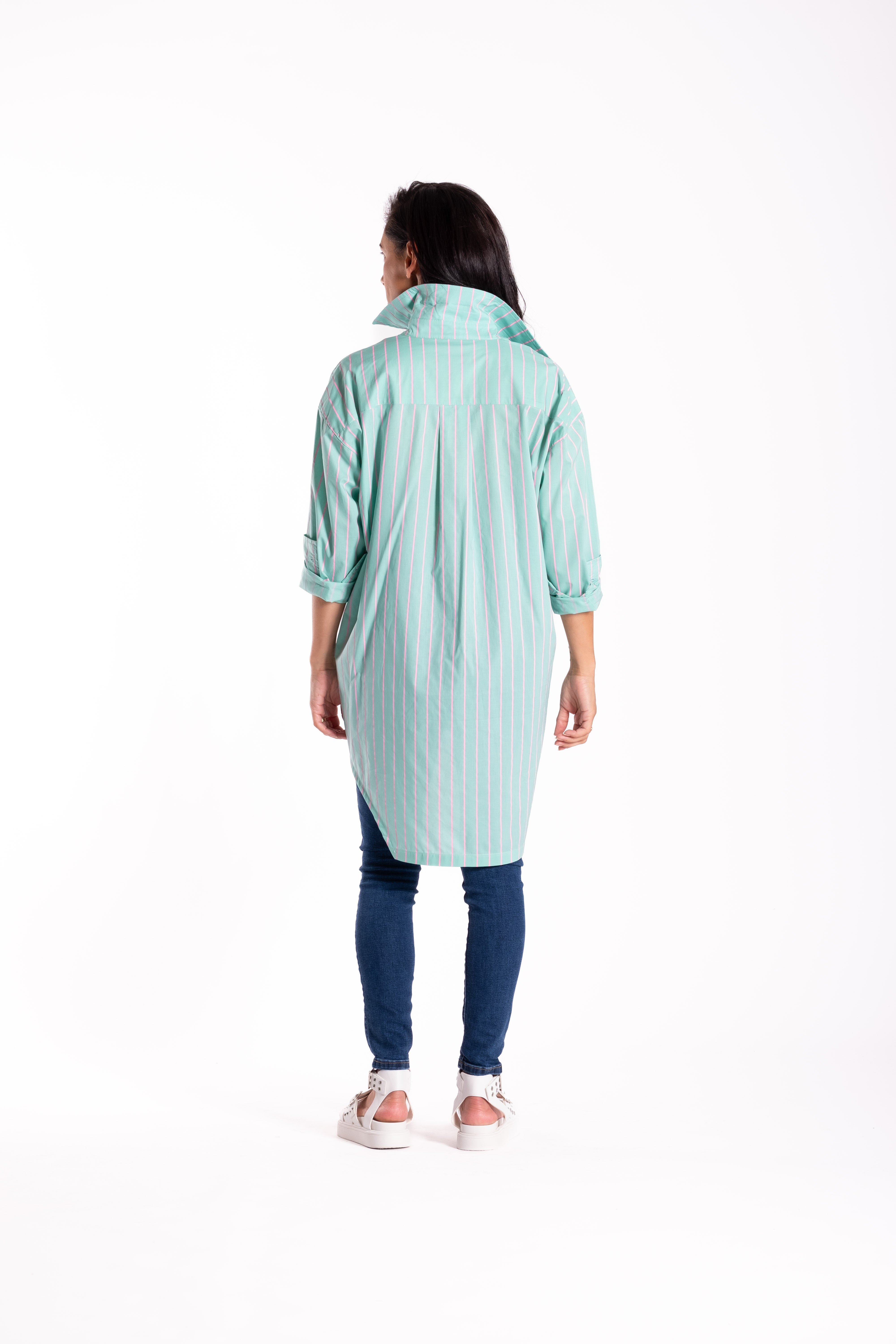 Professor Shirt Mint/Pink Stripe