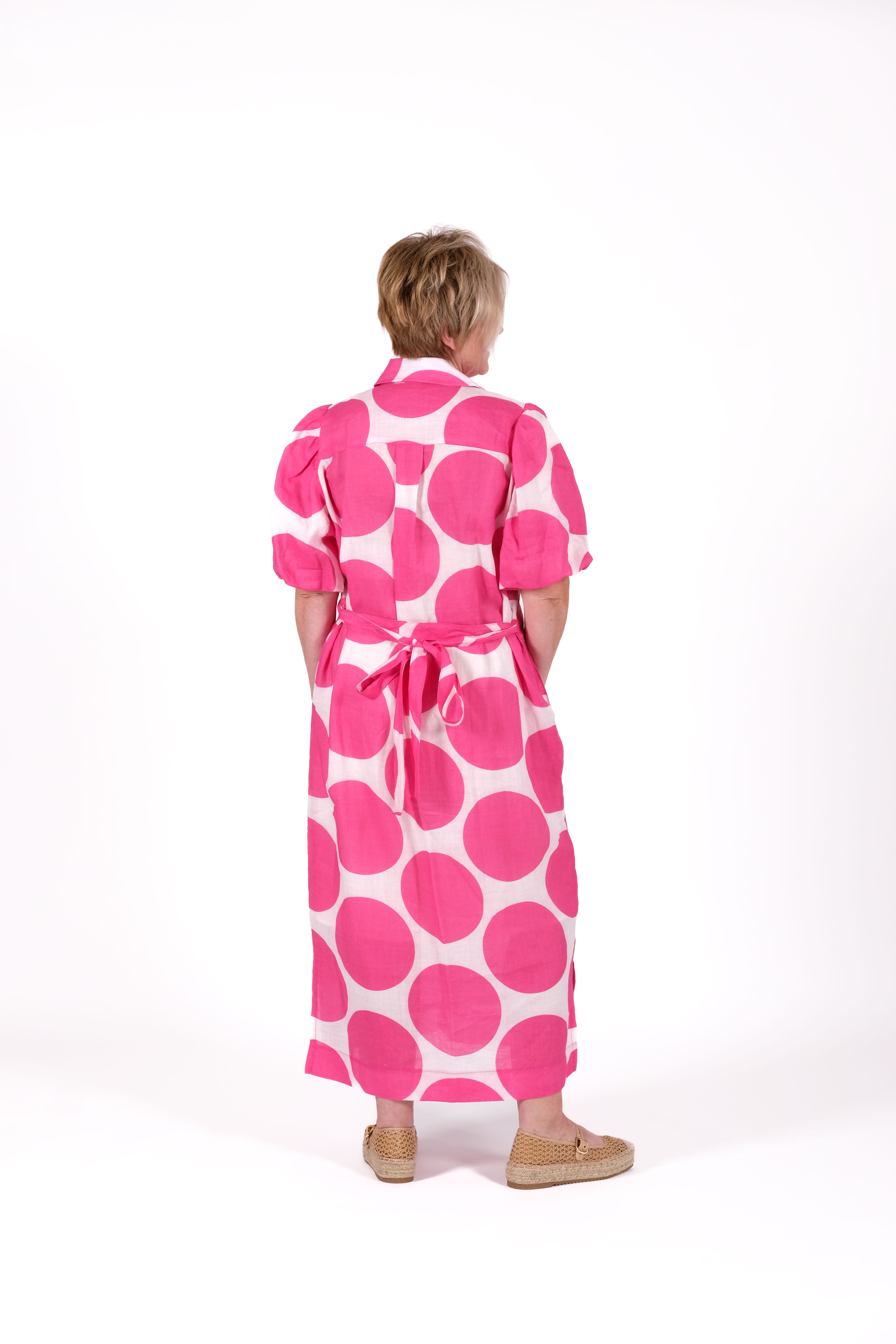 Long Shirt Dress Pink Spot