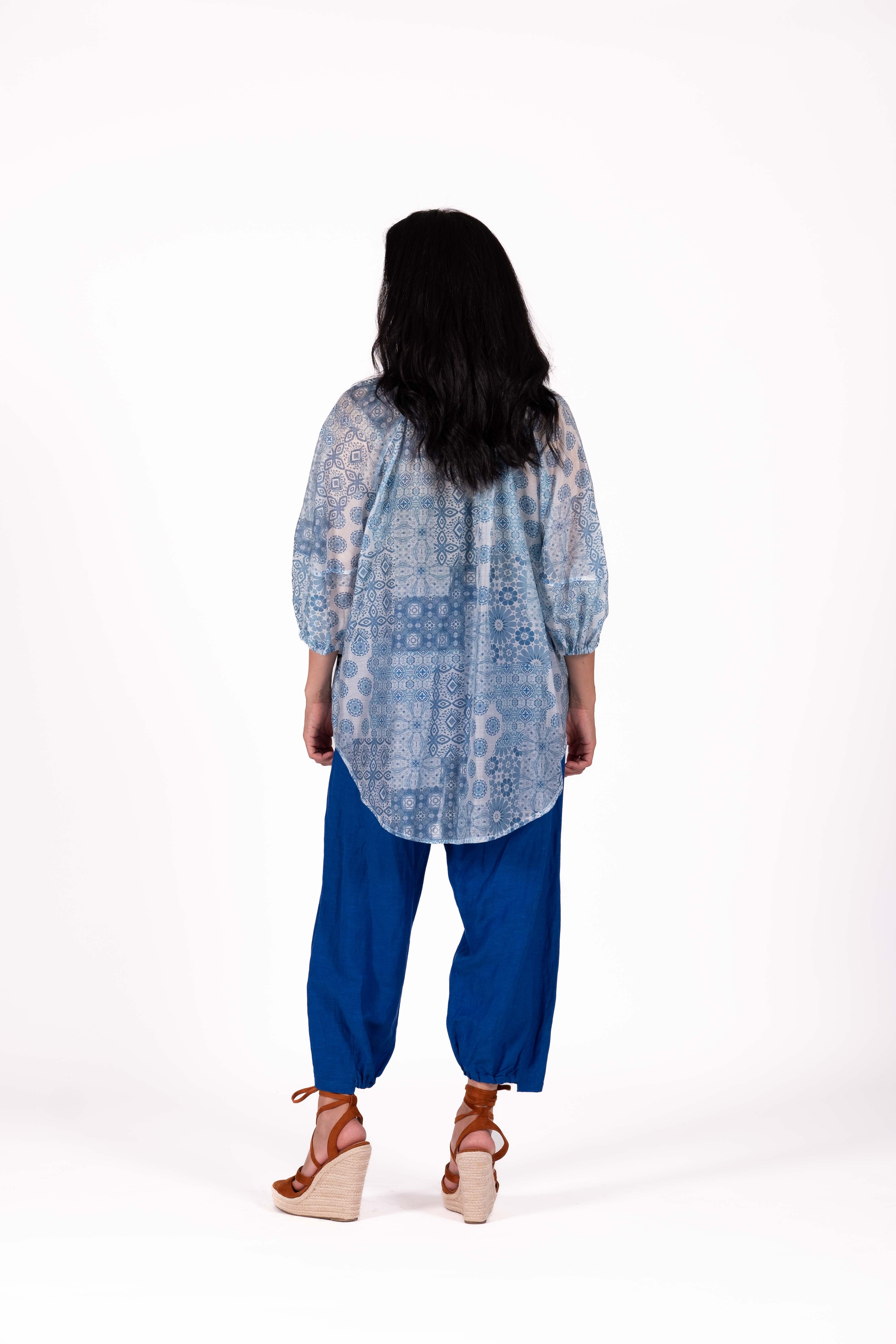 Delight Blouse Sea Breeze Tiles