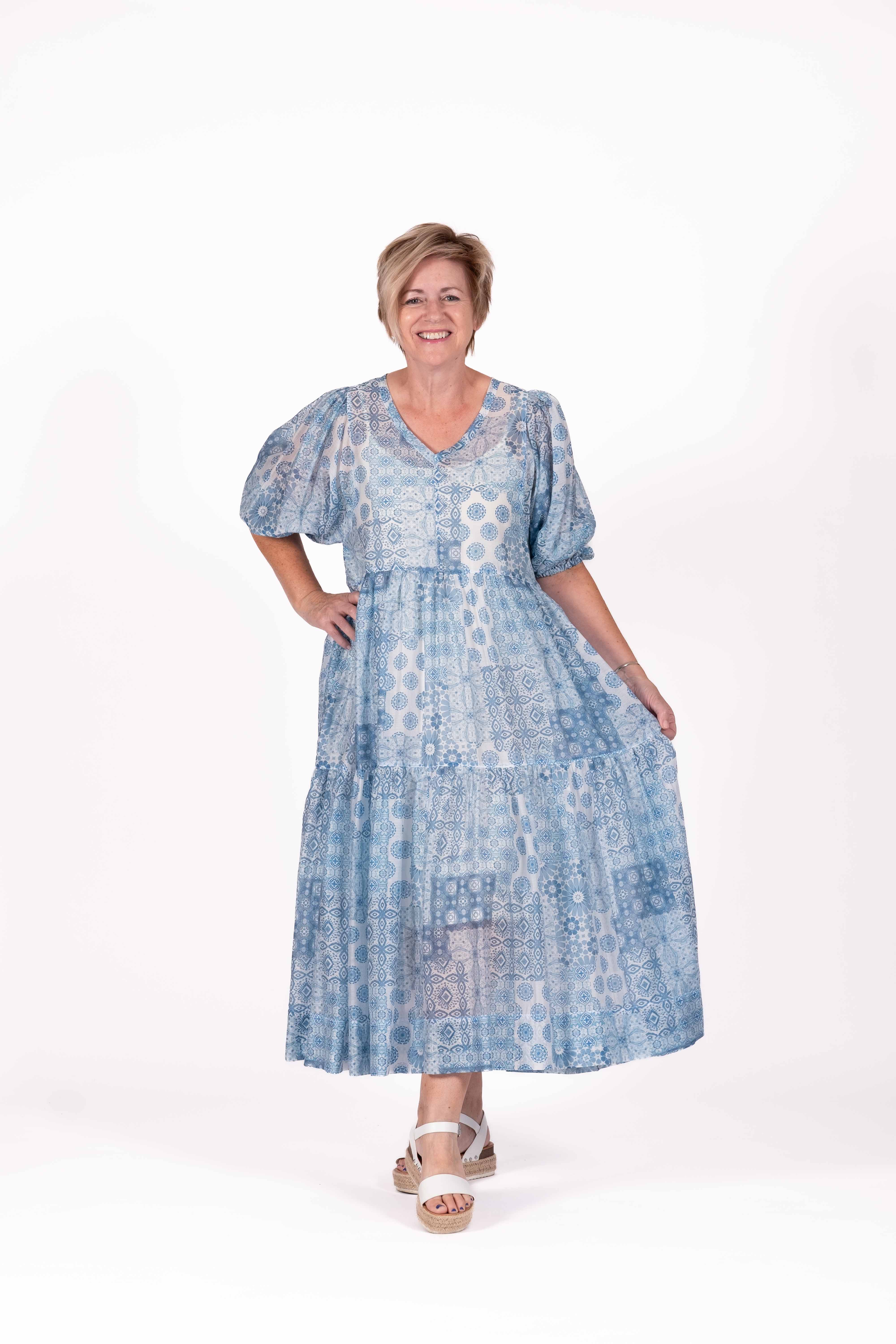 Delight Dress Sea Breeze Tiles