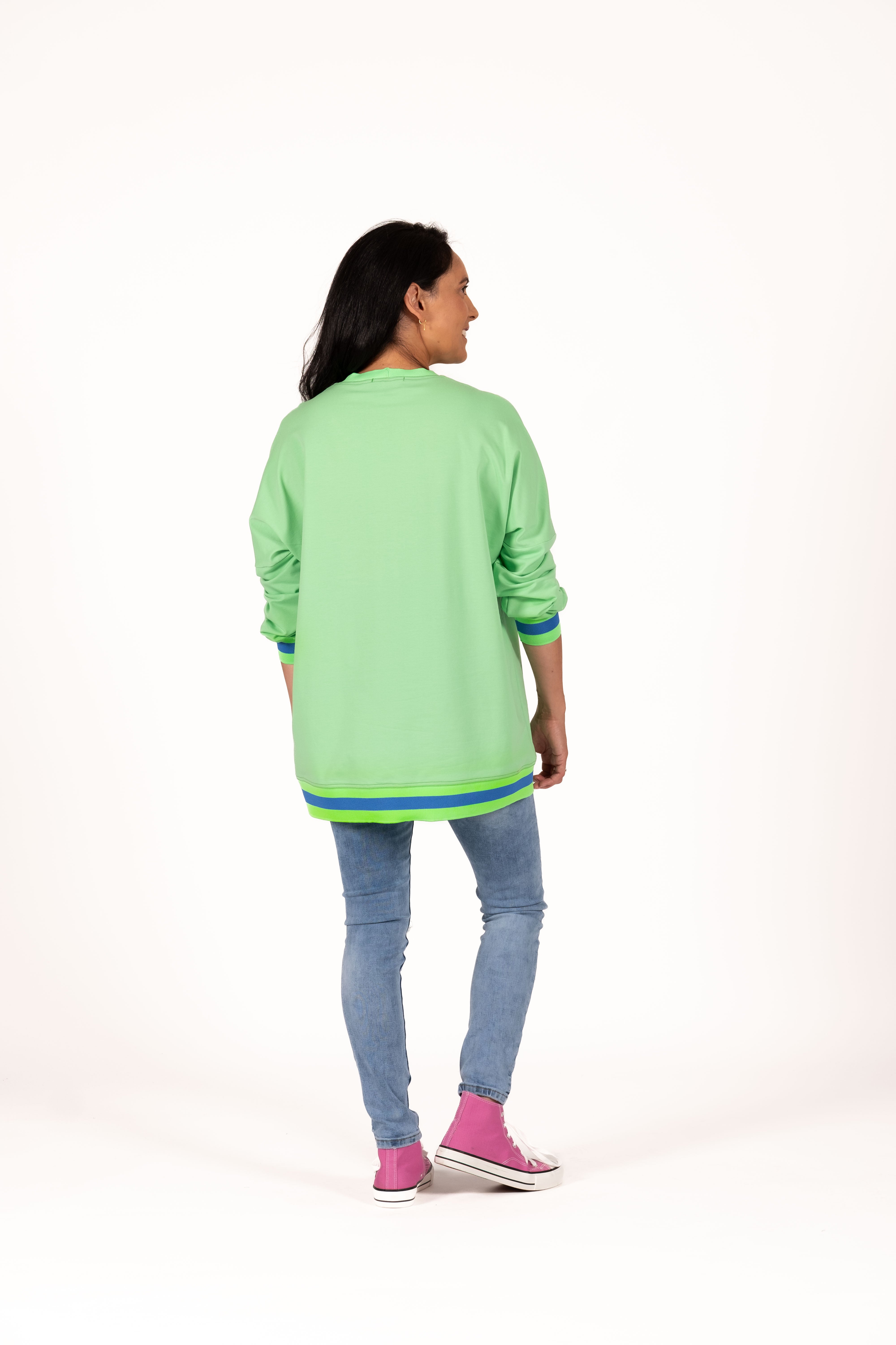Revival Sweater Lime Green Flower Heart