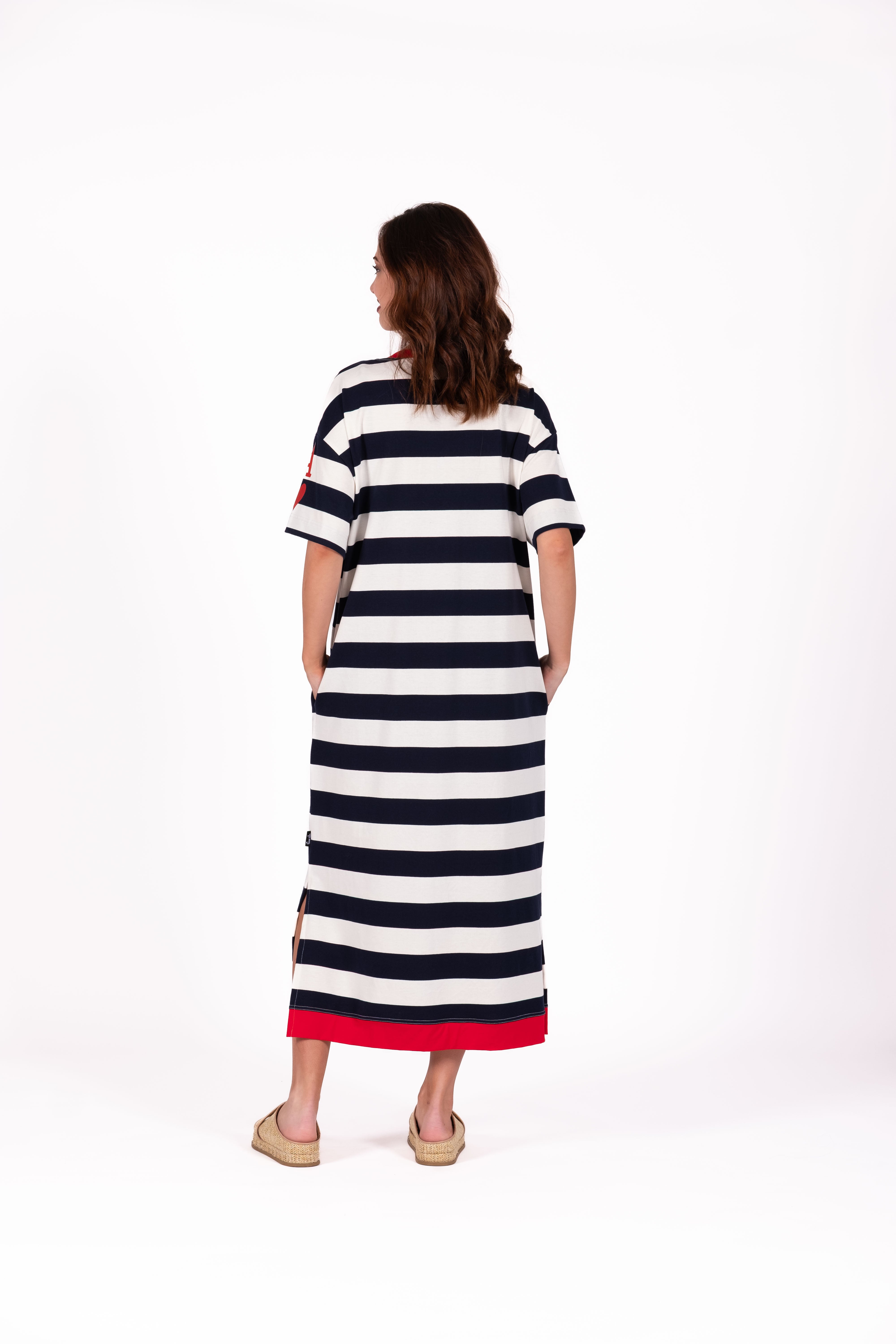 Evie Dress Navy Stripe