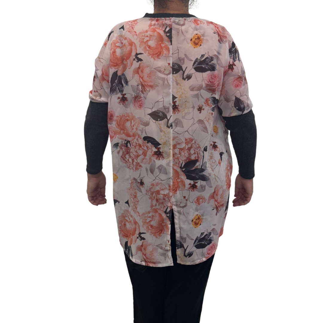 Relaxed Top Peach Floral