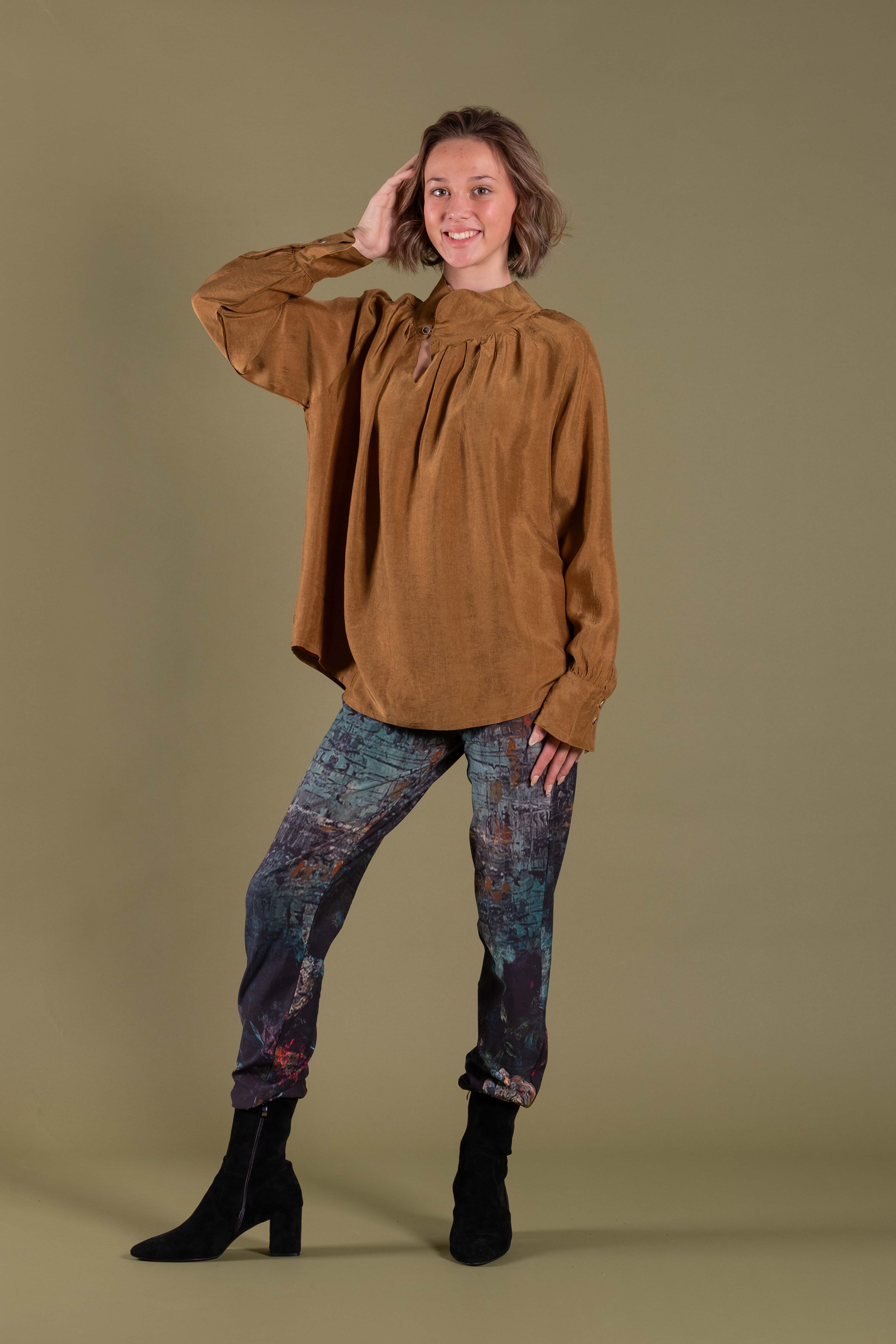 High Neck Blouse Gold