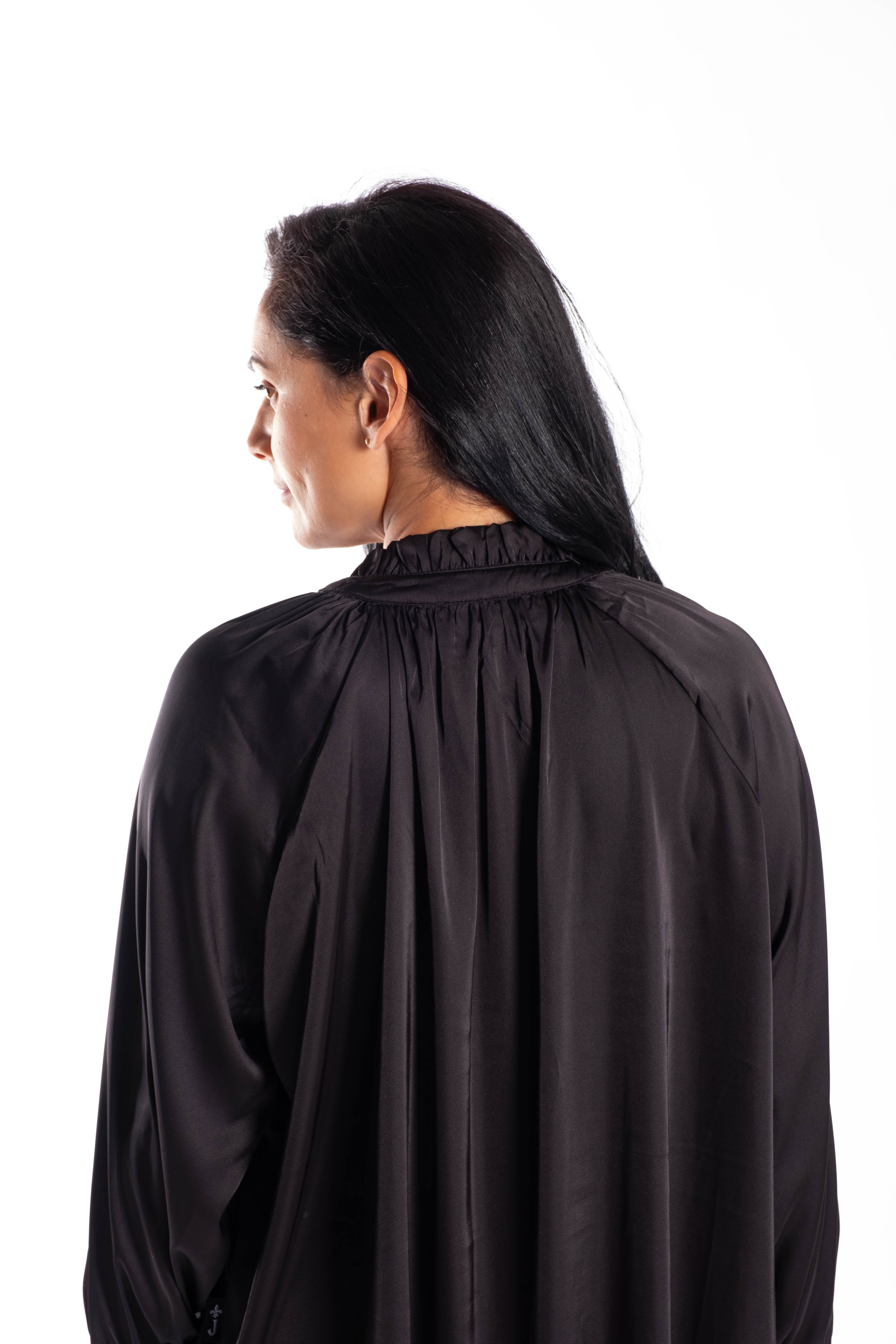 Delight Blouse Black Satin