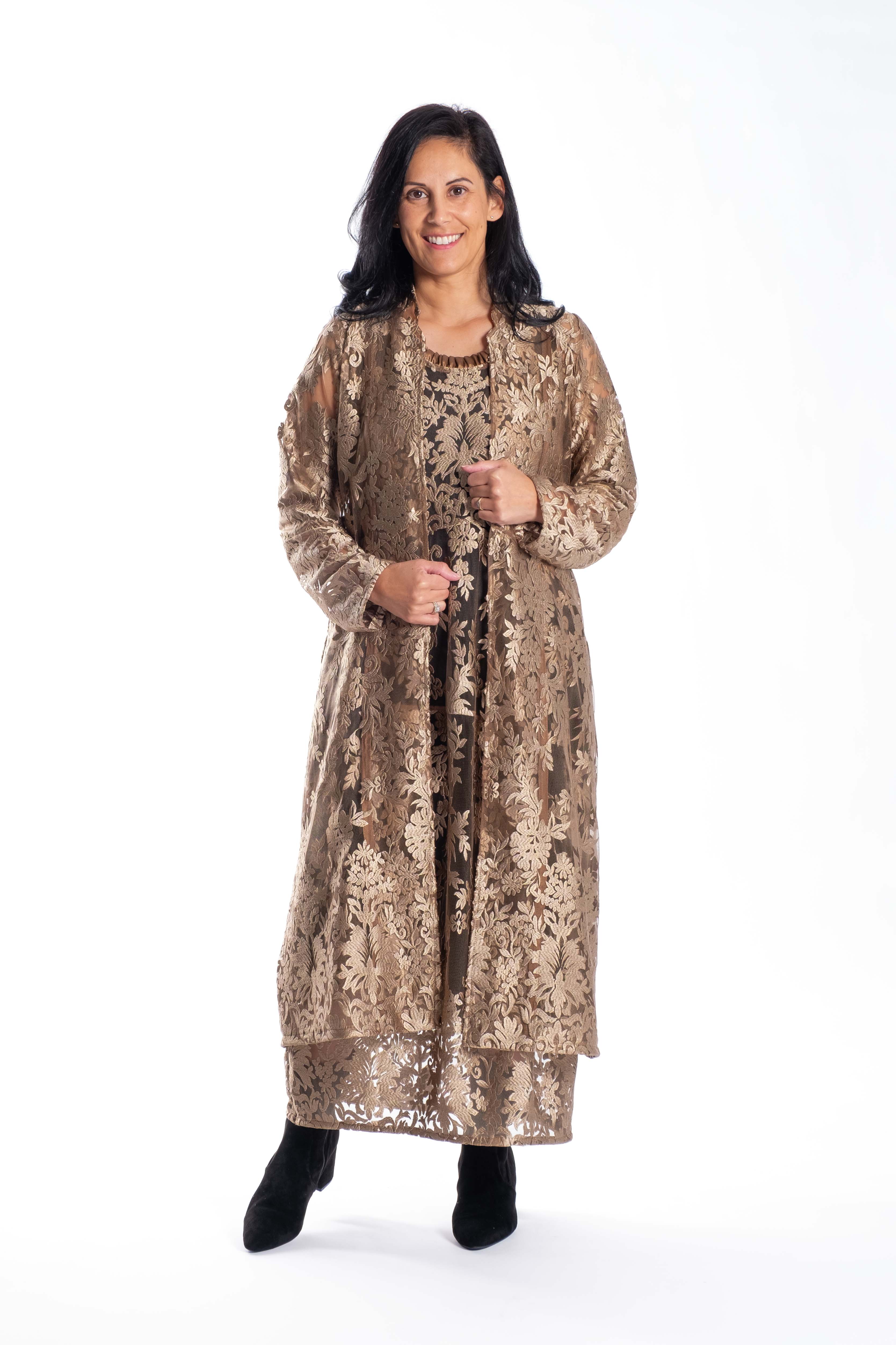 Duster Coat Gold Lace