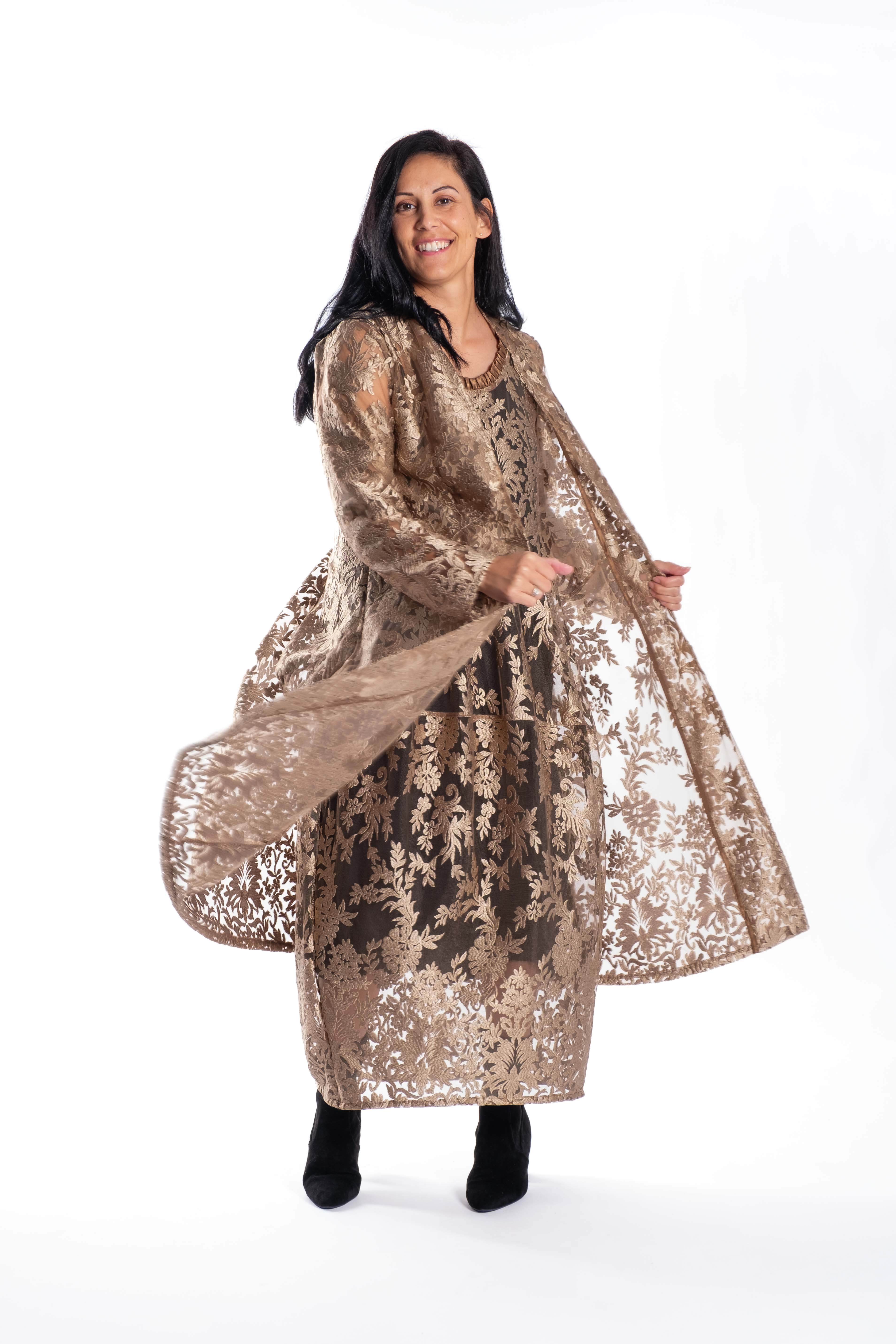 Duster Coat Gold Lace