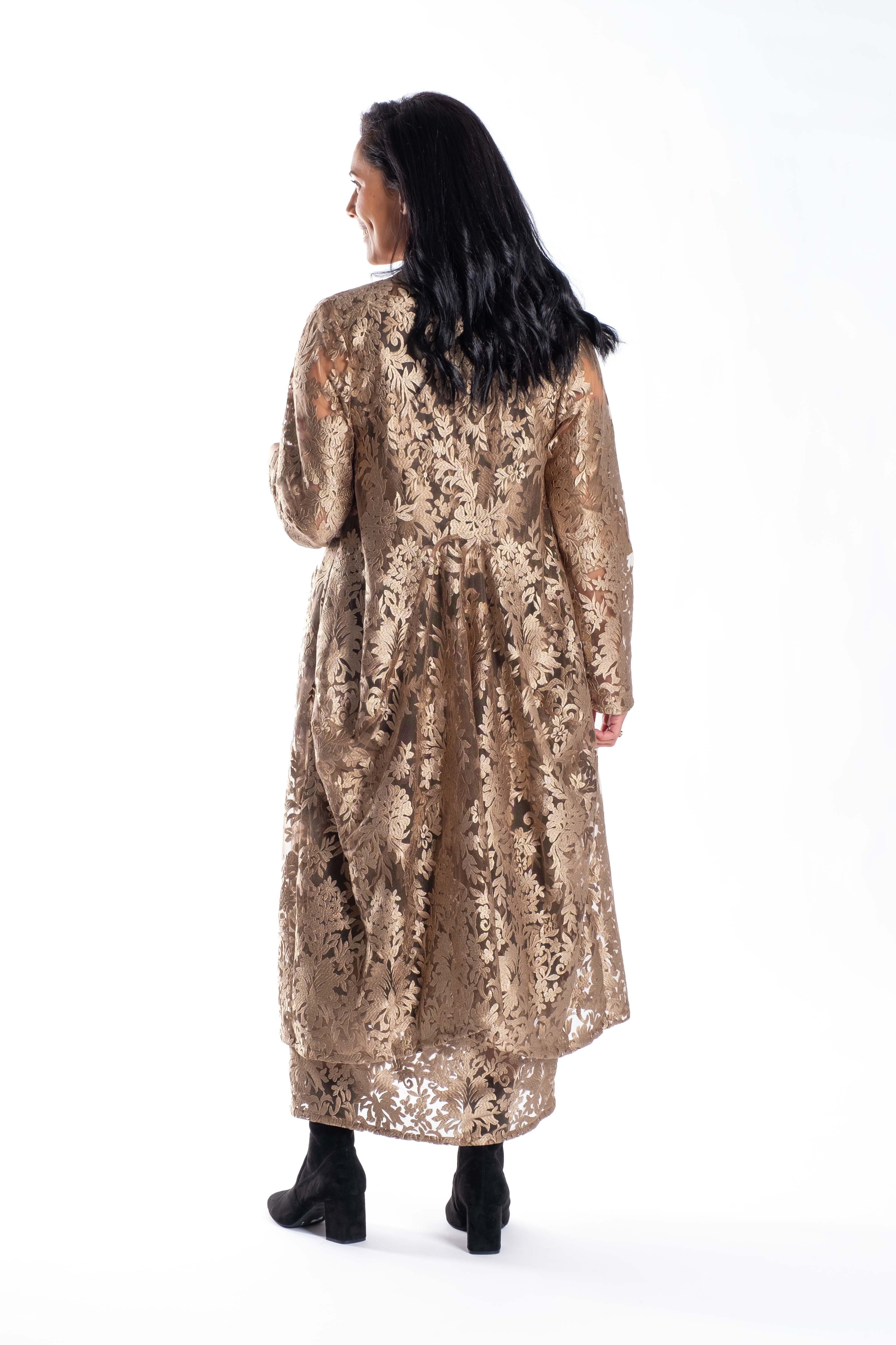 Duster Coat Gold Lace