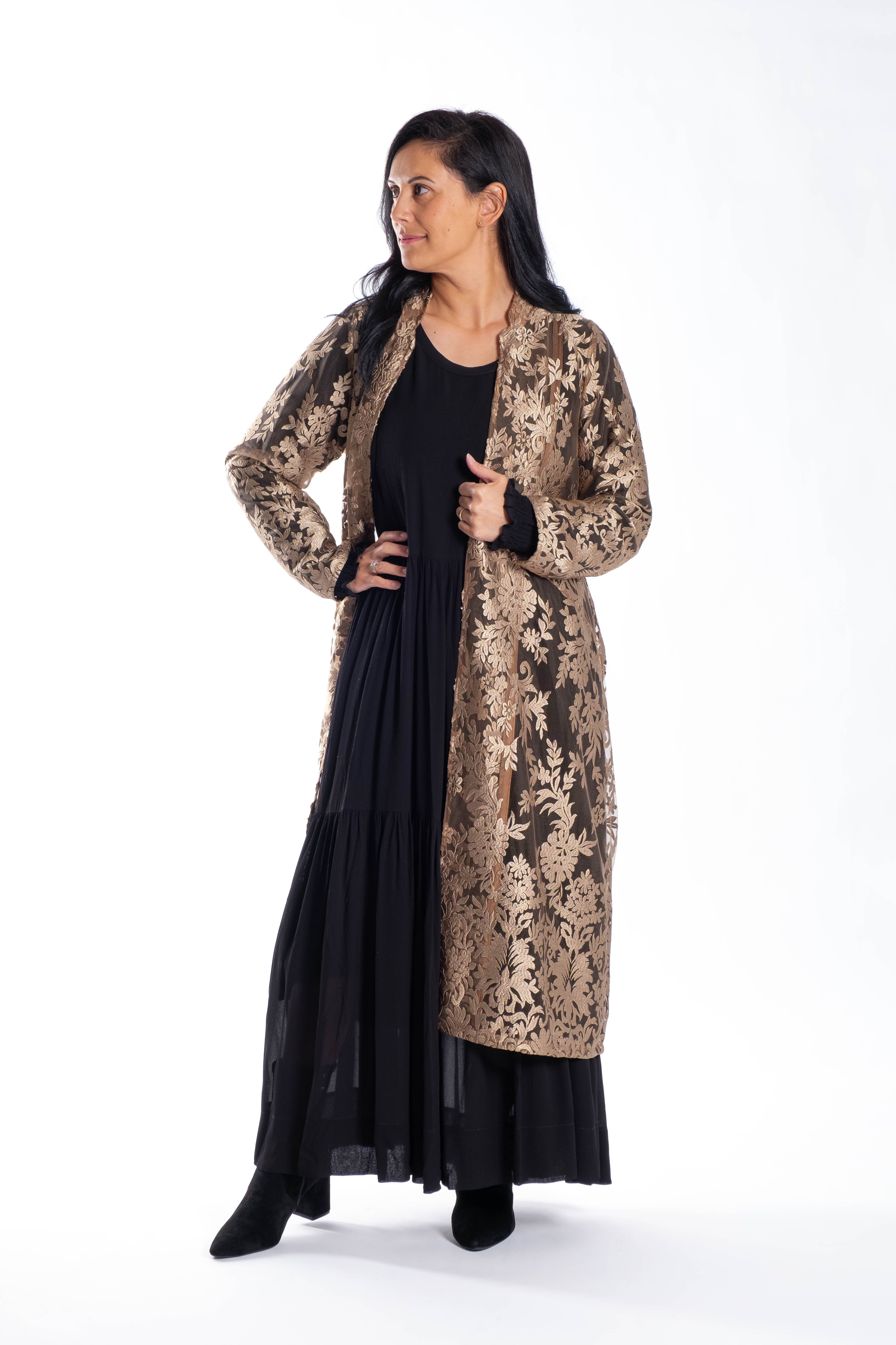 Duster Coat Gold Lace