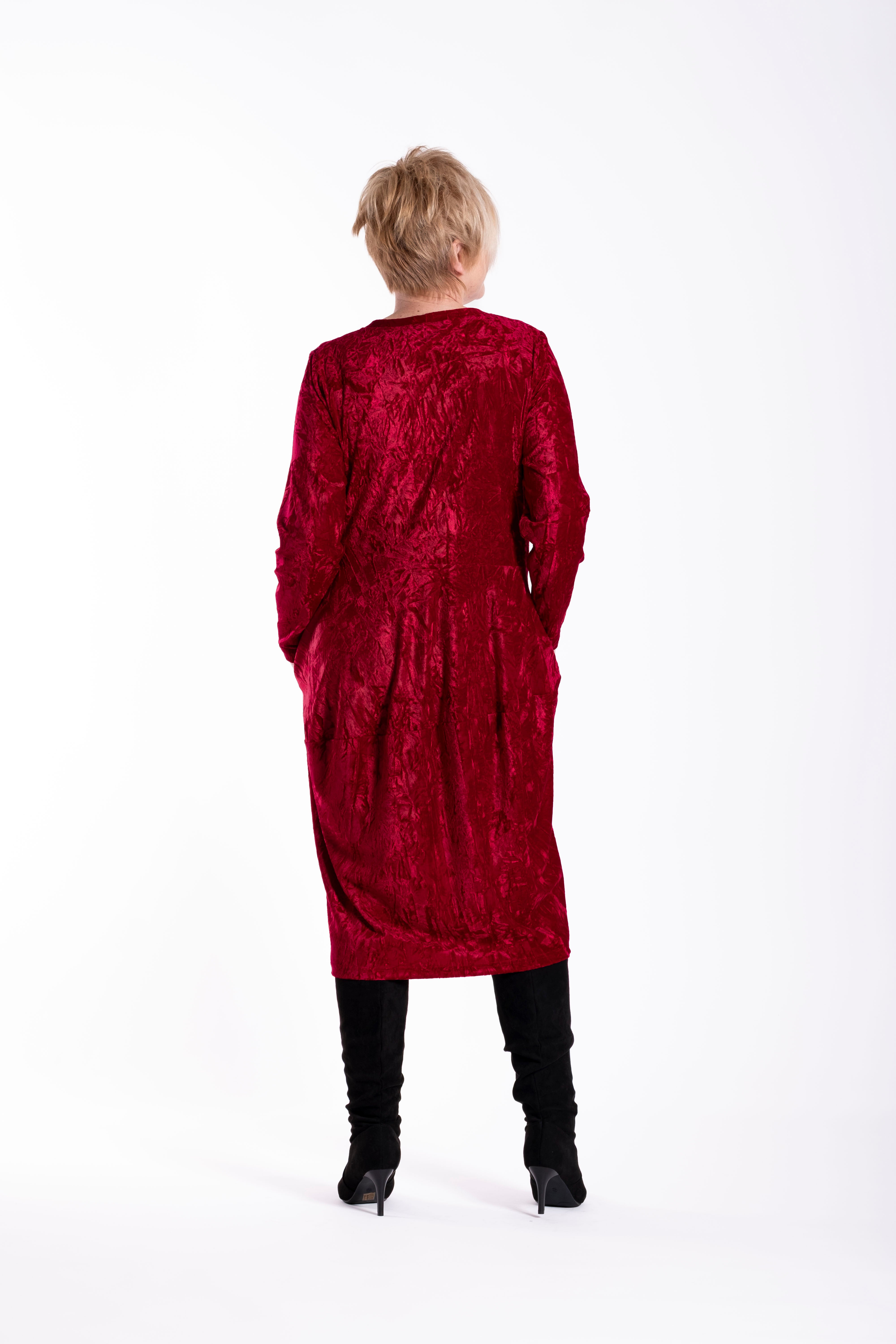 Chelsie Dress Lux Crushed Wine Velvet