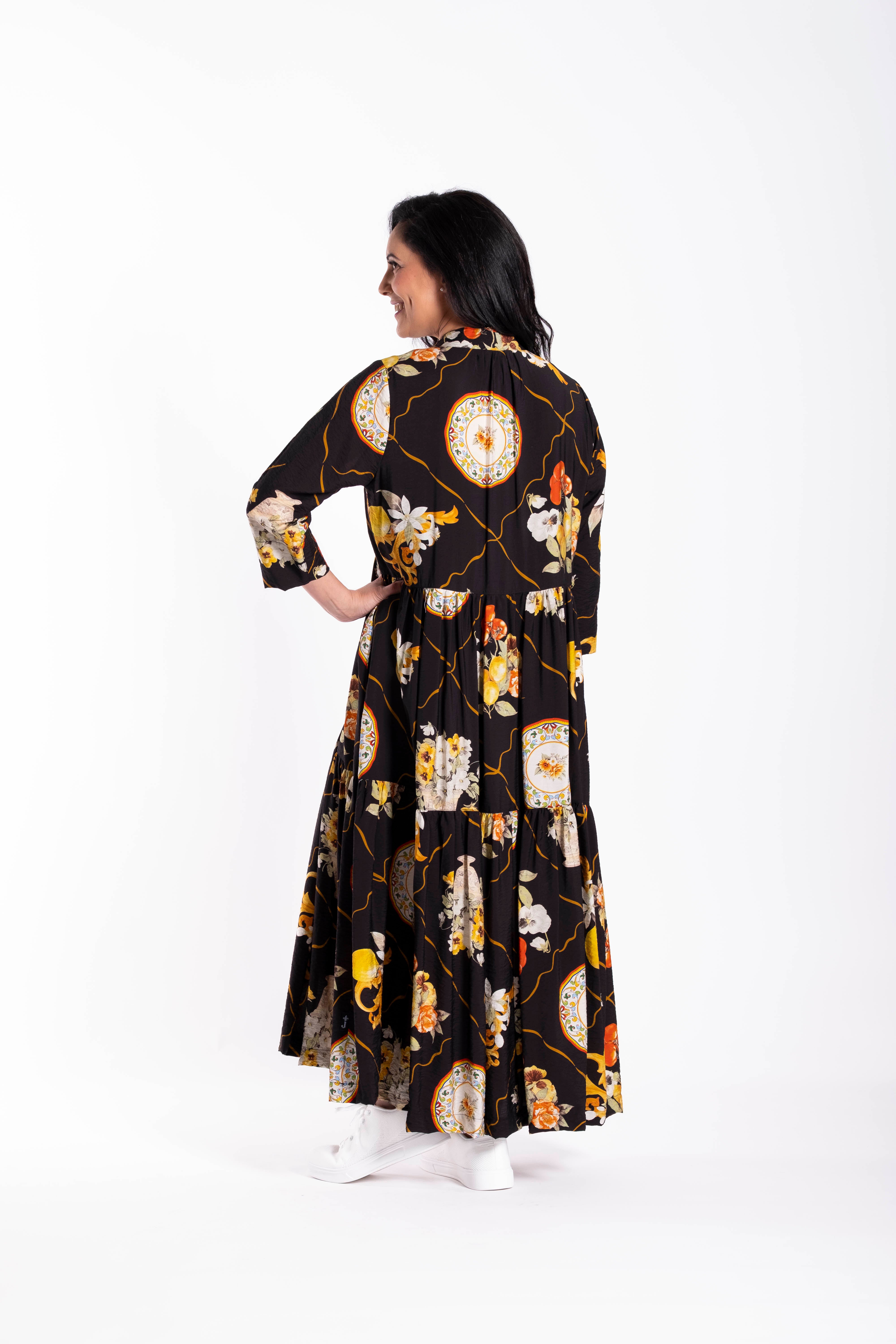 Collar Tiered Dress Plate Me Up