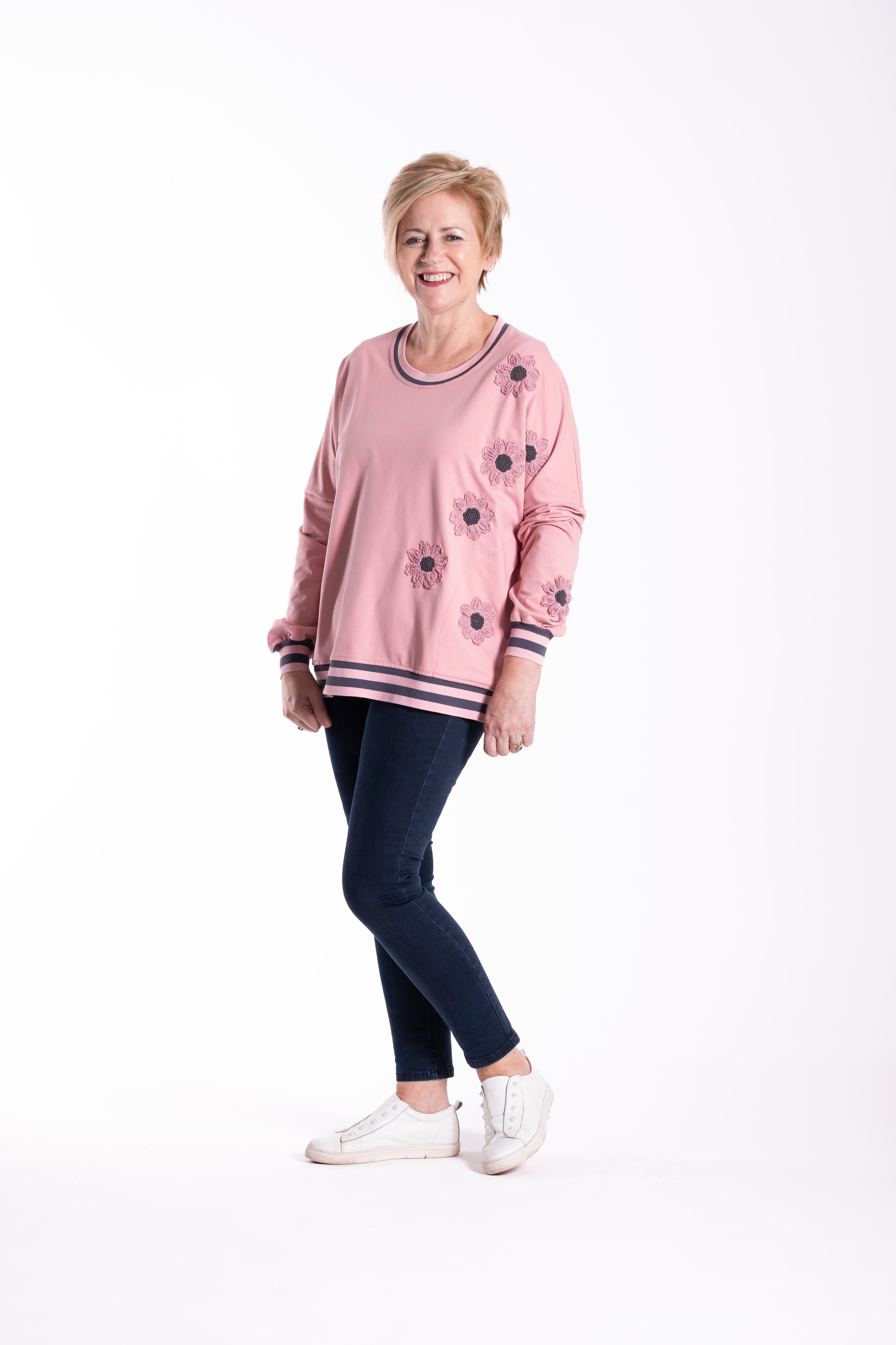 Sweatshirt Punk Daisy Pink
