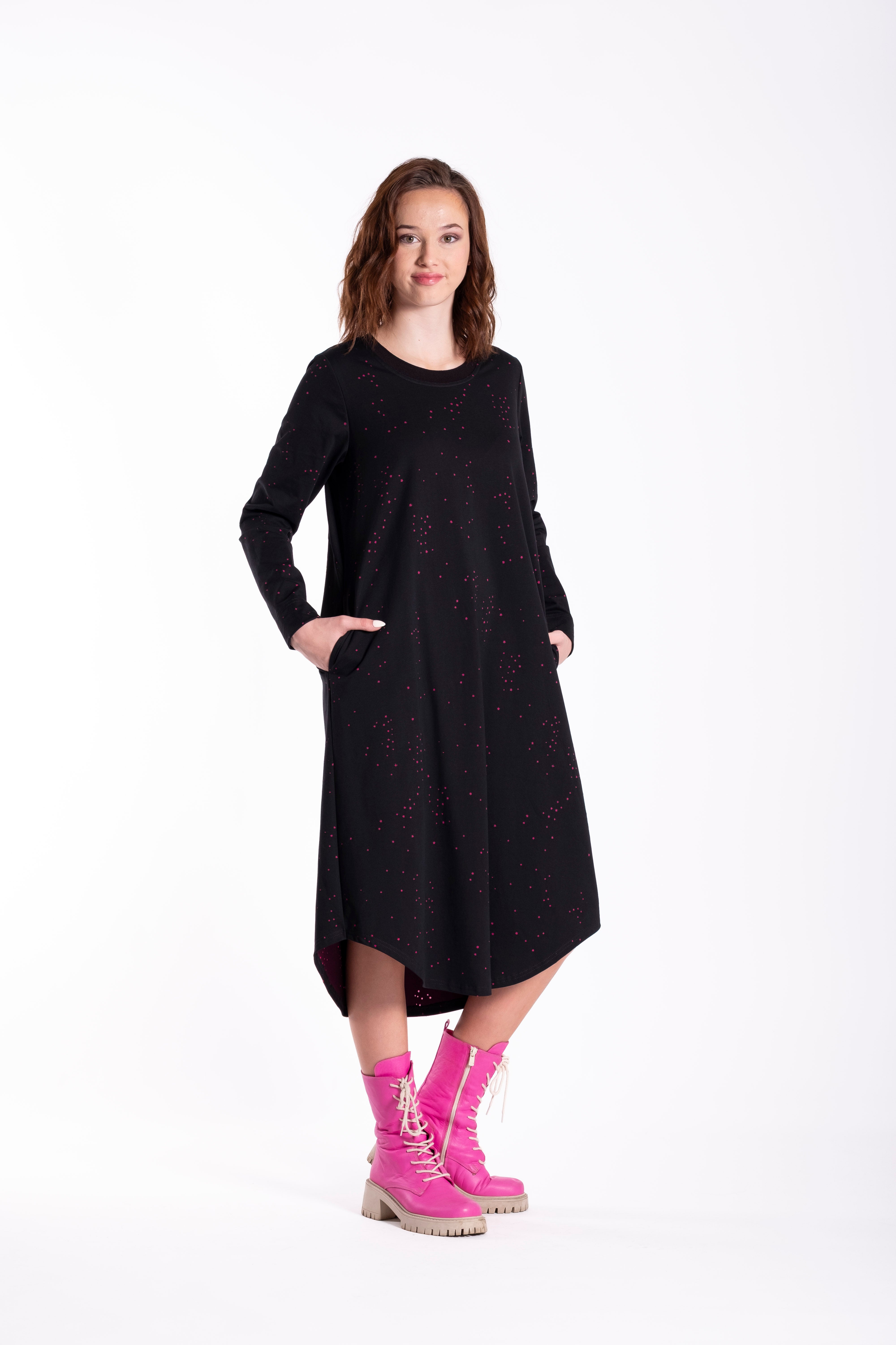 Simone Dress Pink Stars