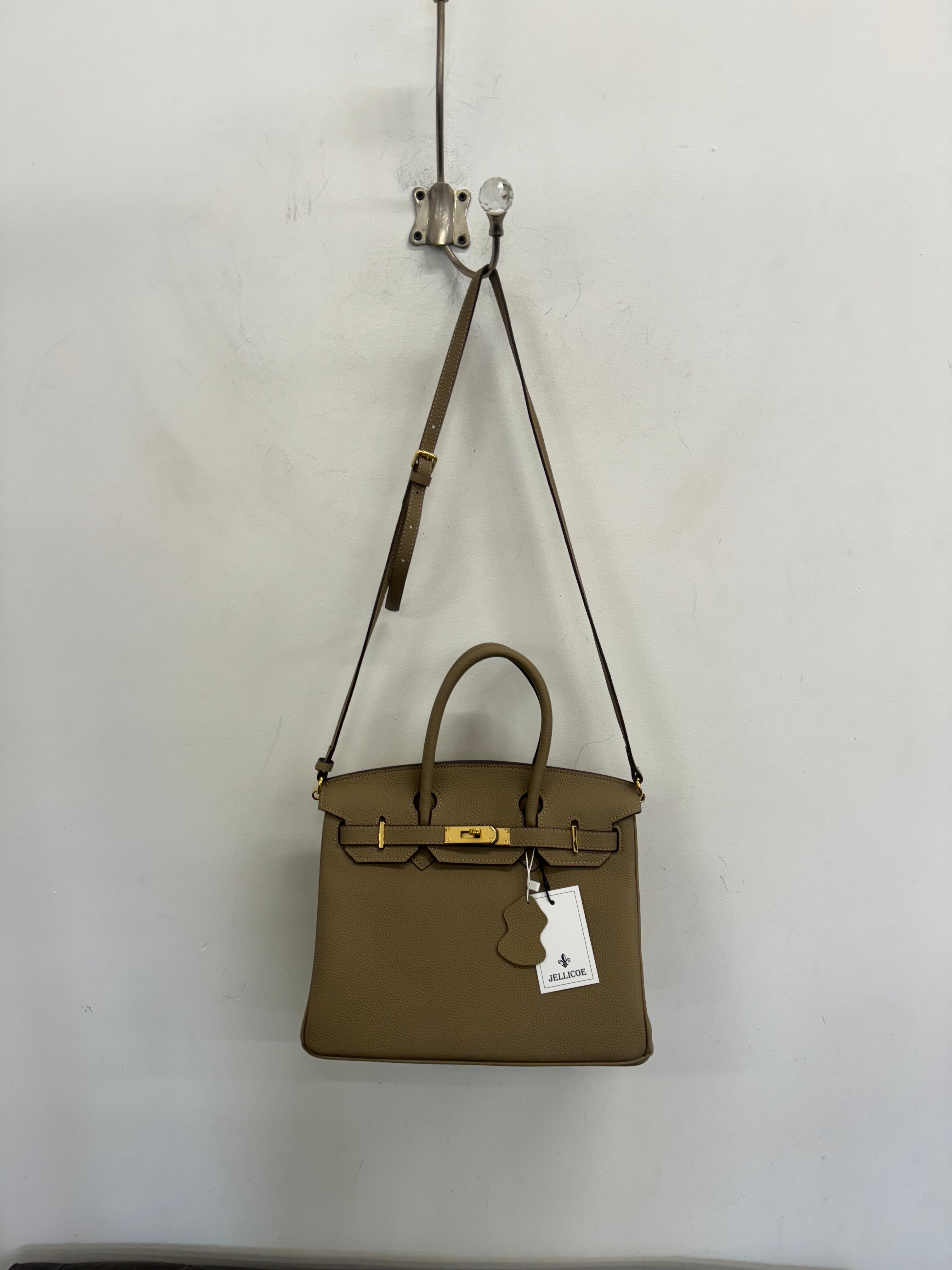Jellicoe Priscilla Leather Handbag Taupe
