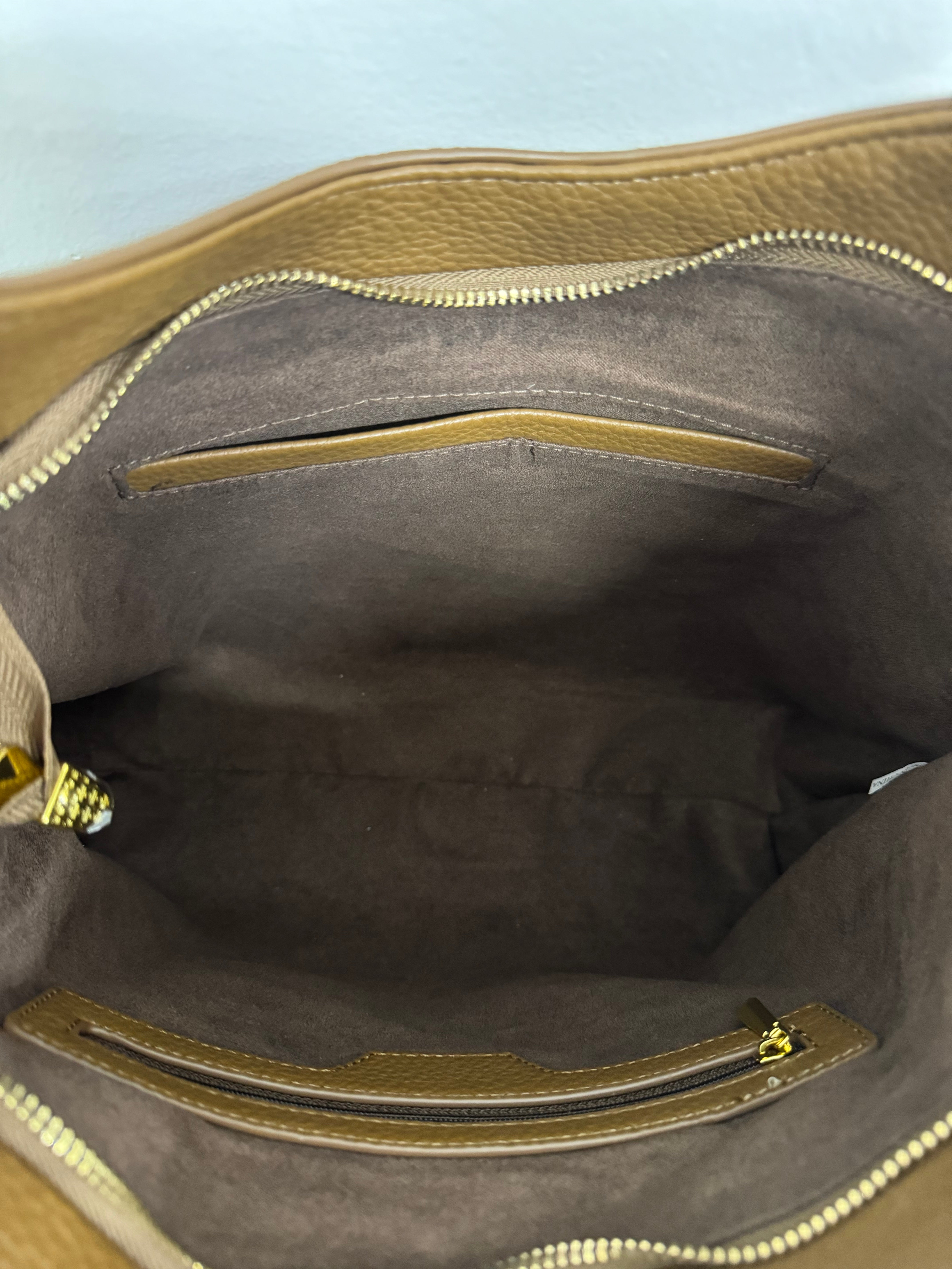 Tan Chain Detail Handbag
