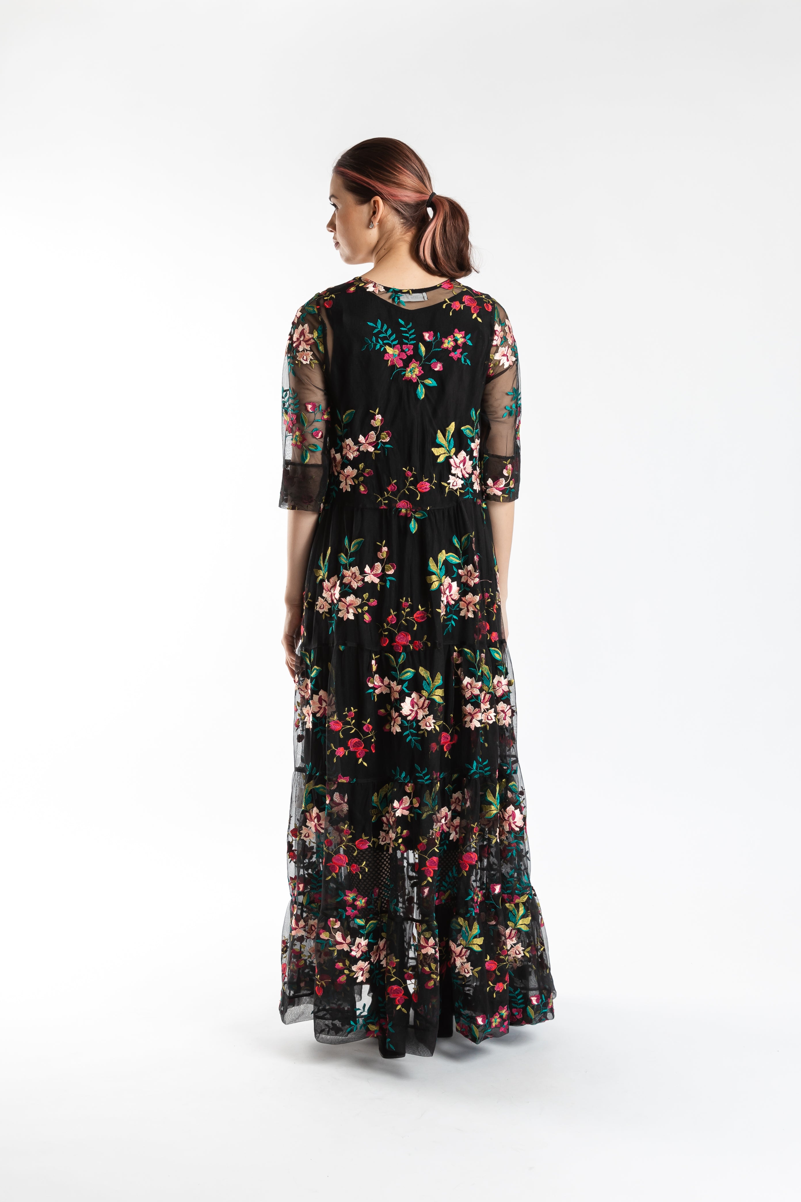 4 Tiered Dress Black Lace