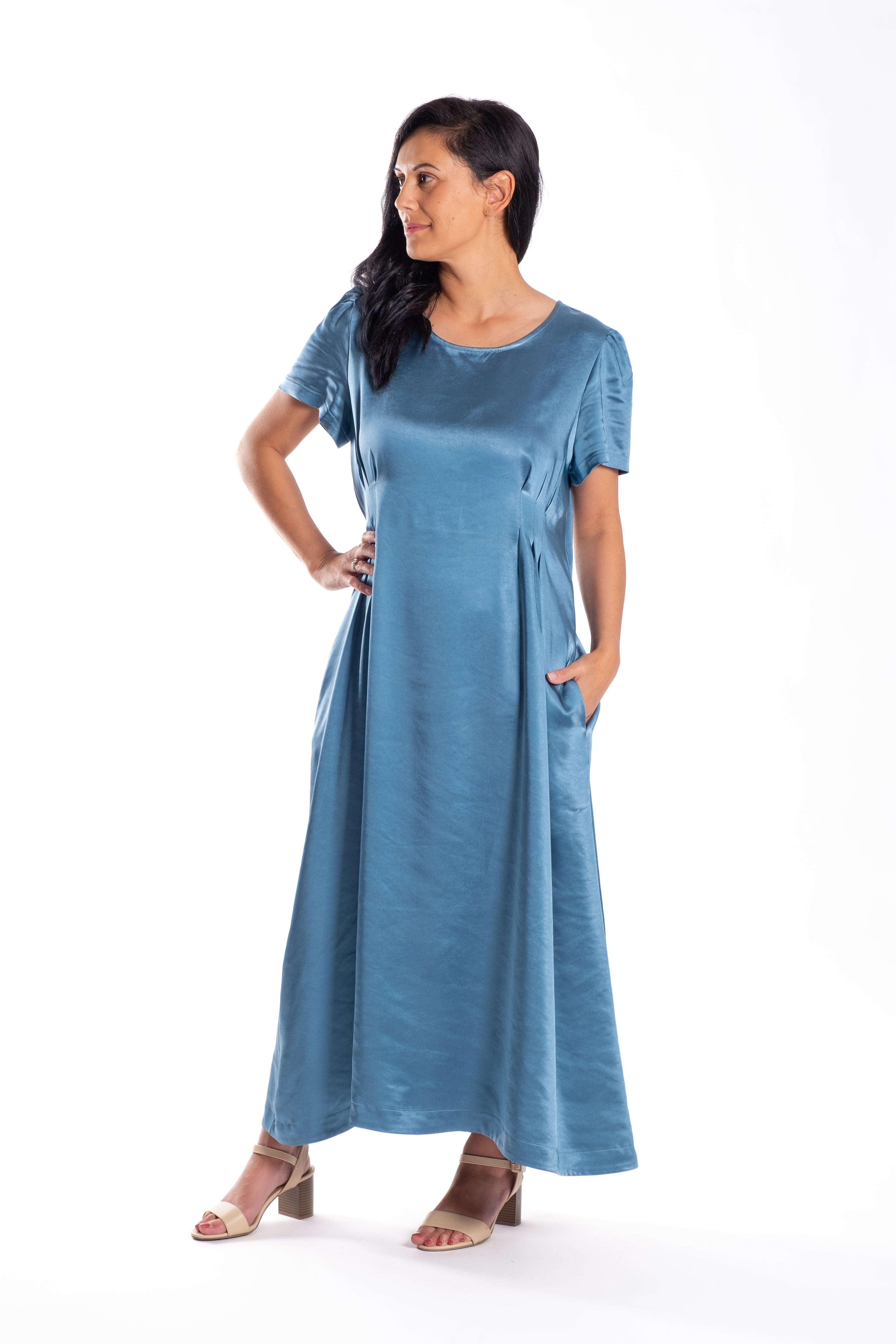 Pleated Dress Deep Turquoise