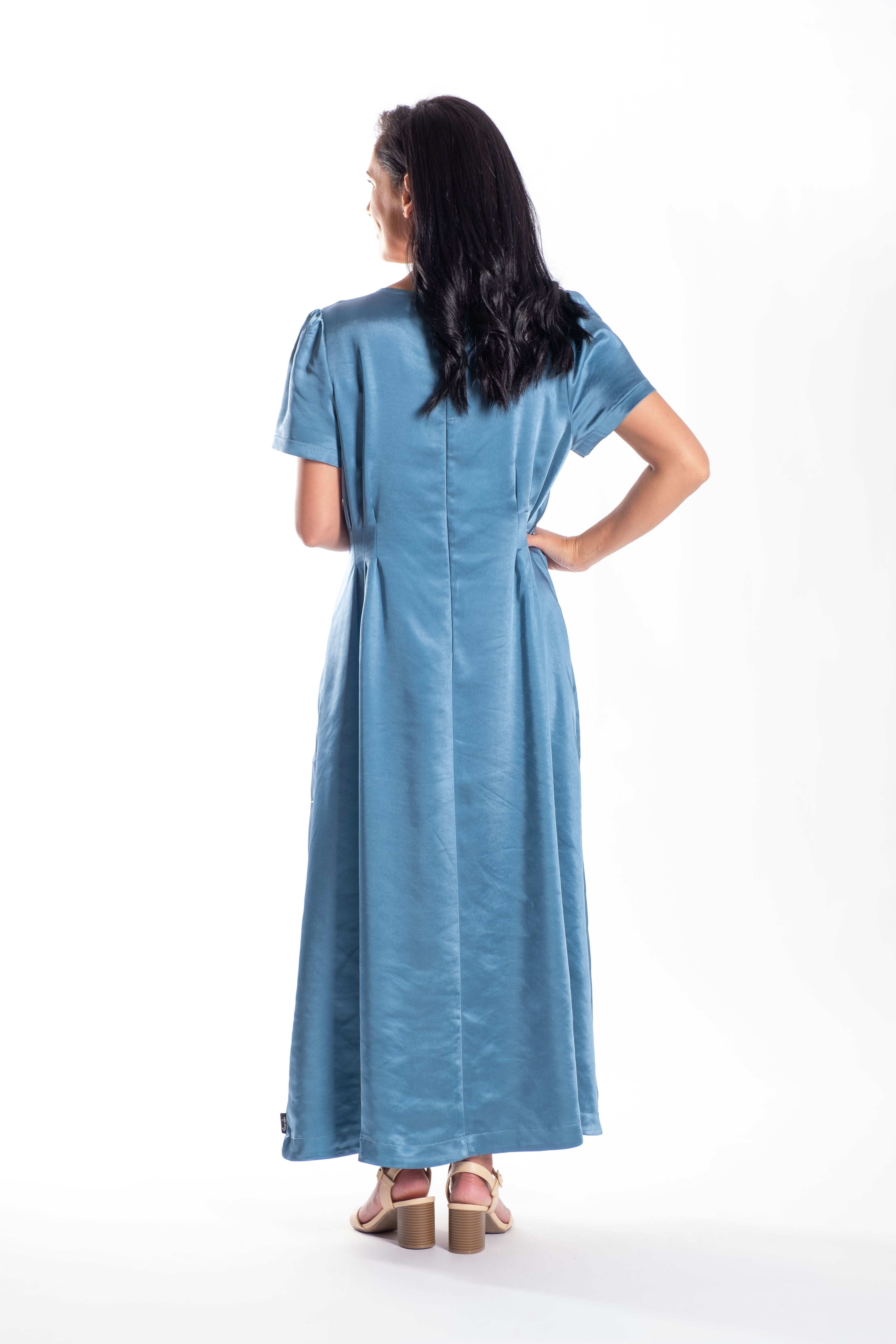 Pleated Dress Deep Turquoise