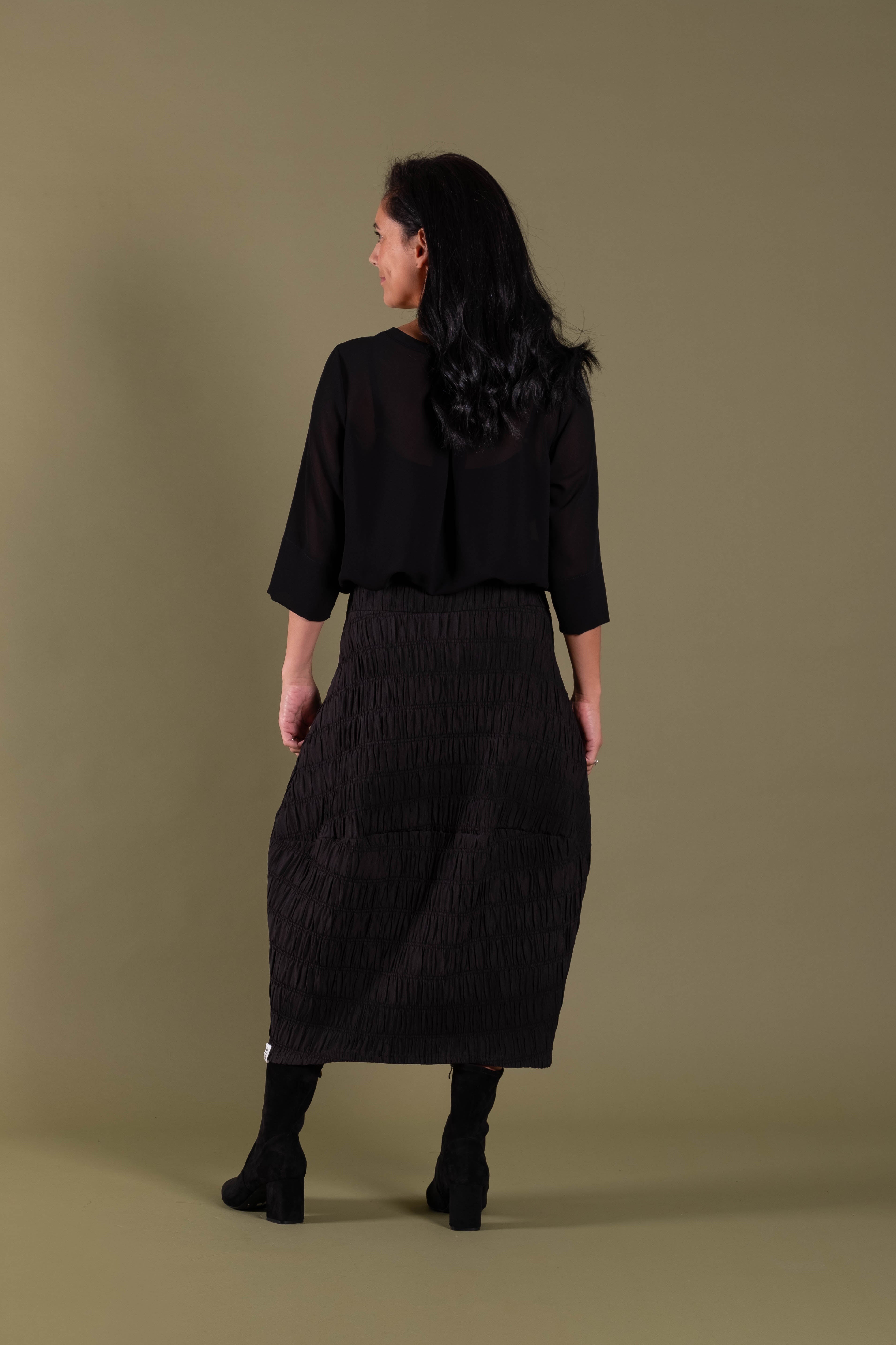 Donique Skirt Noir Ruched