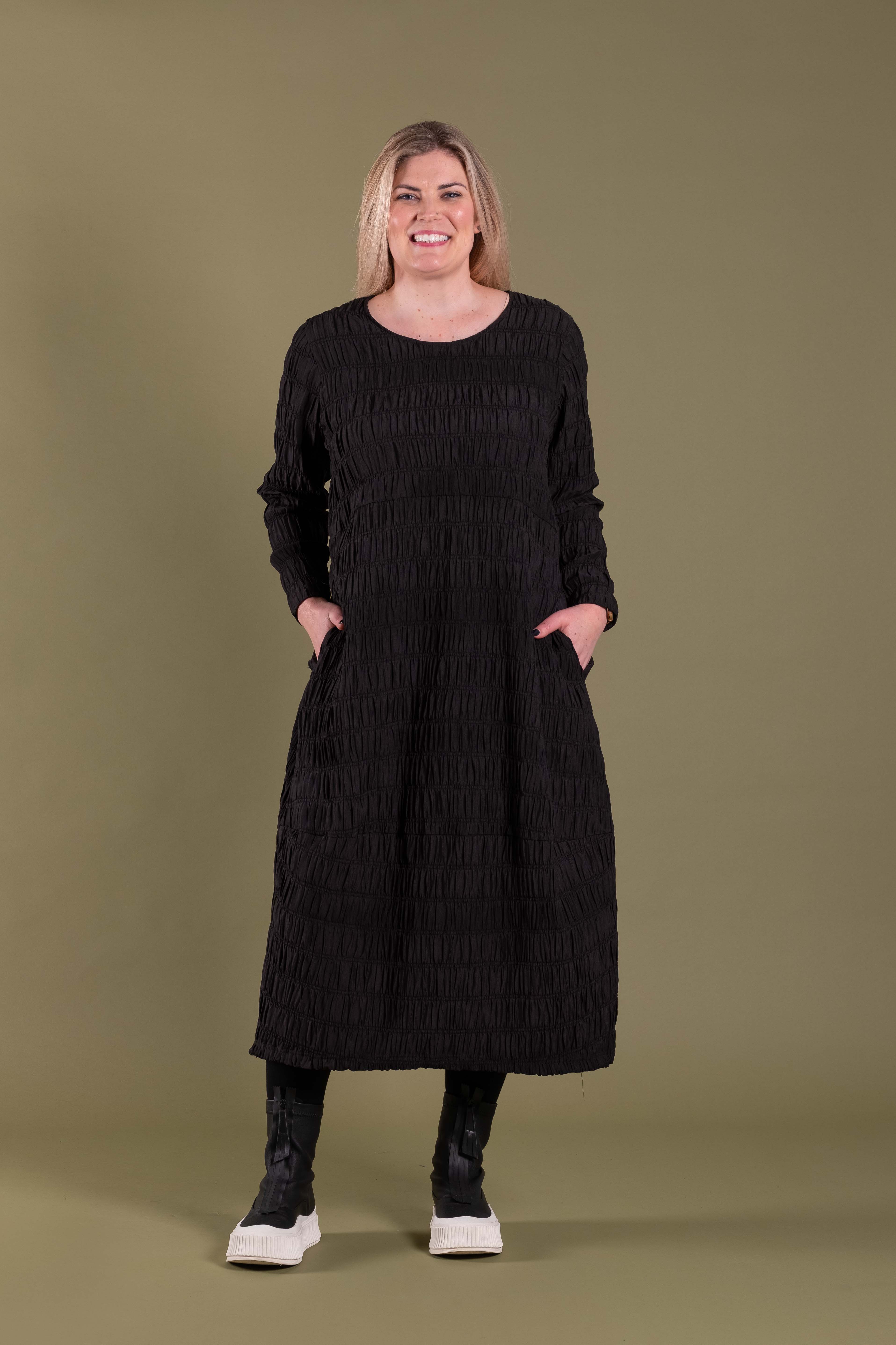 Enquire Dress Noir Ruched