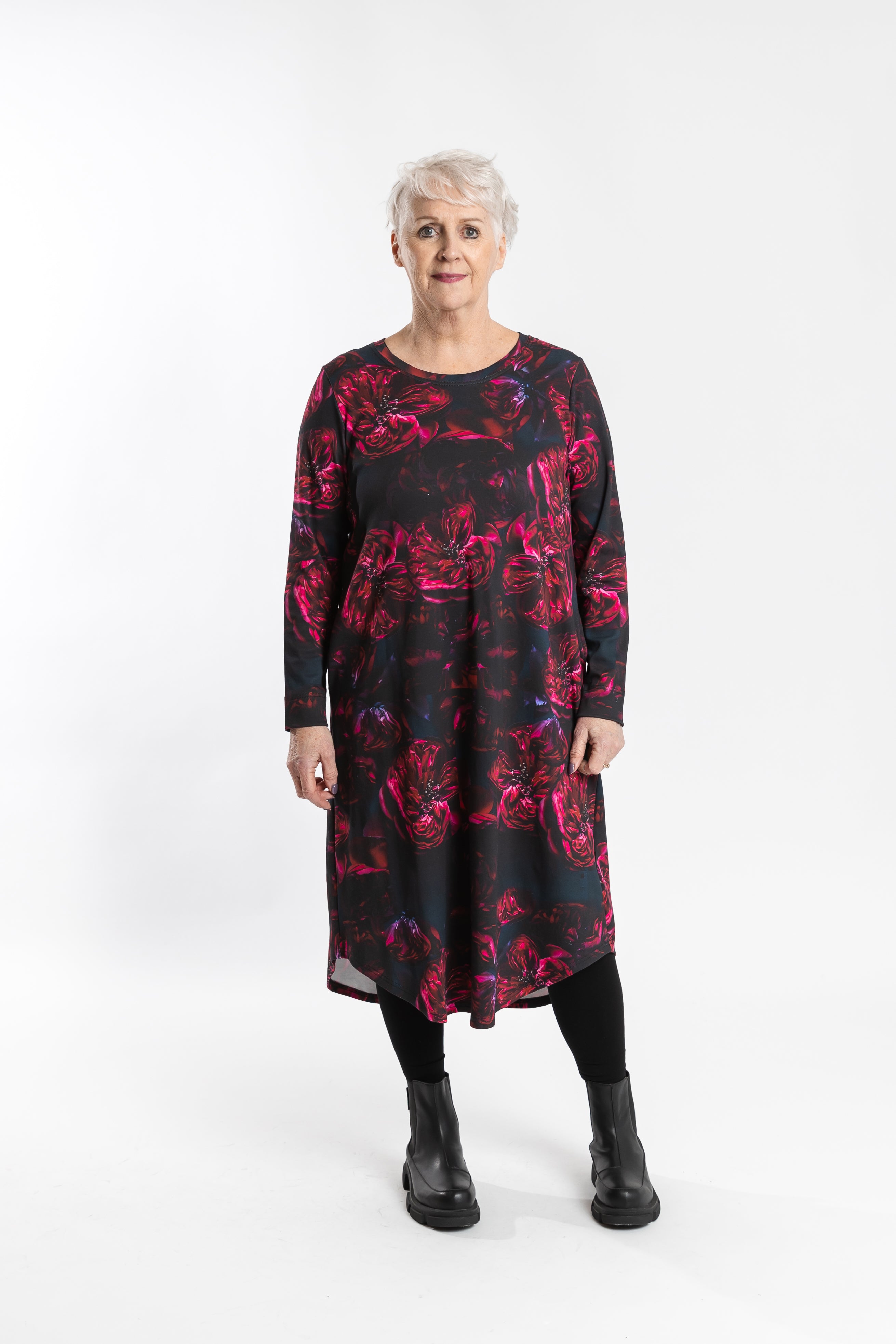 Simone Dress Cerise Reflection