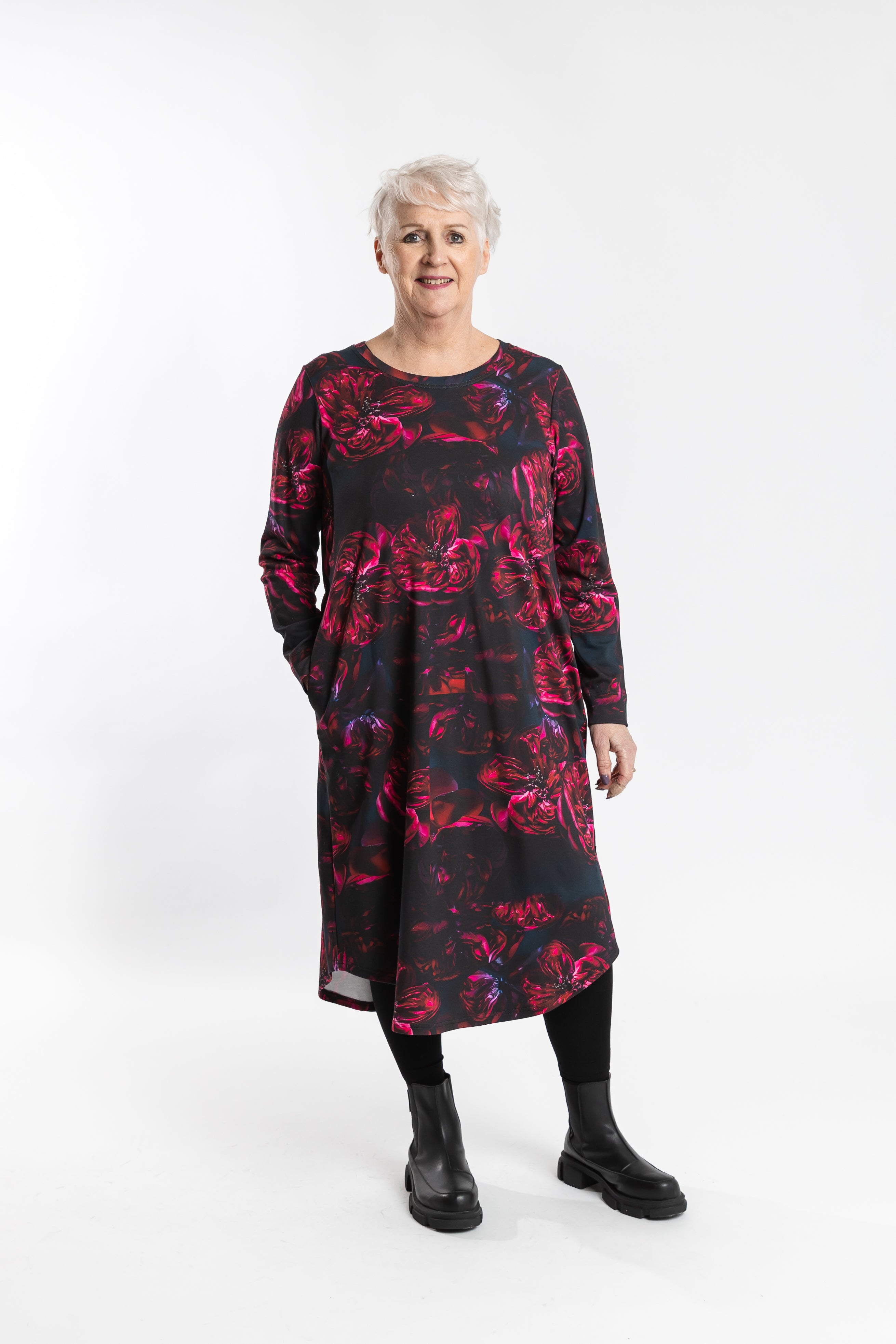 Simone Dress Cerise Reflection